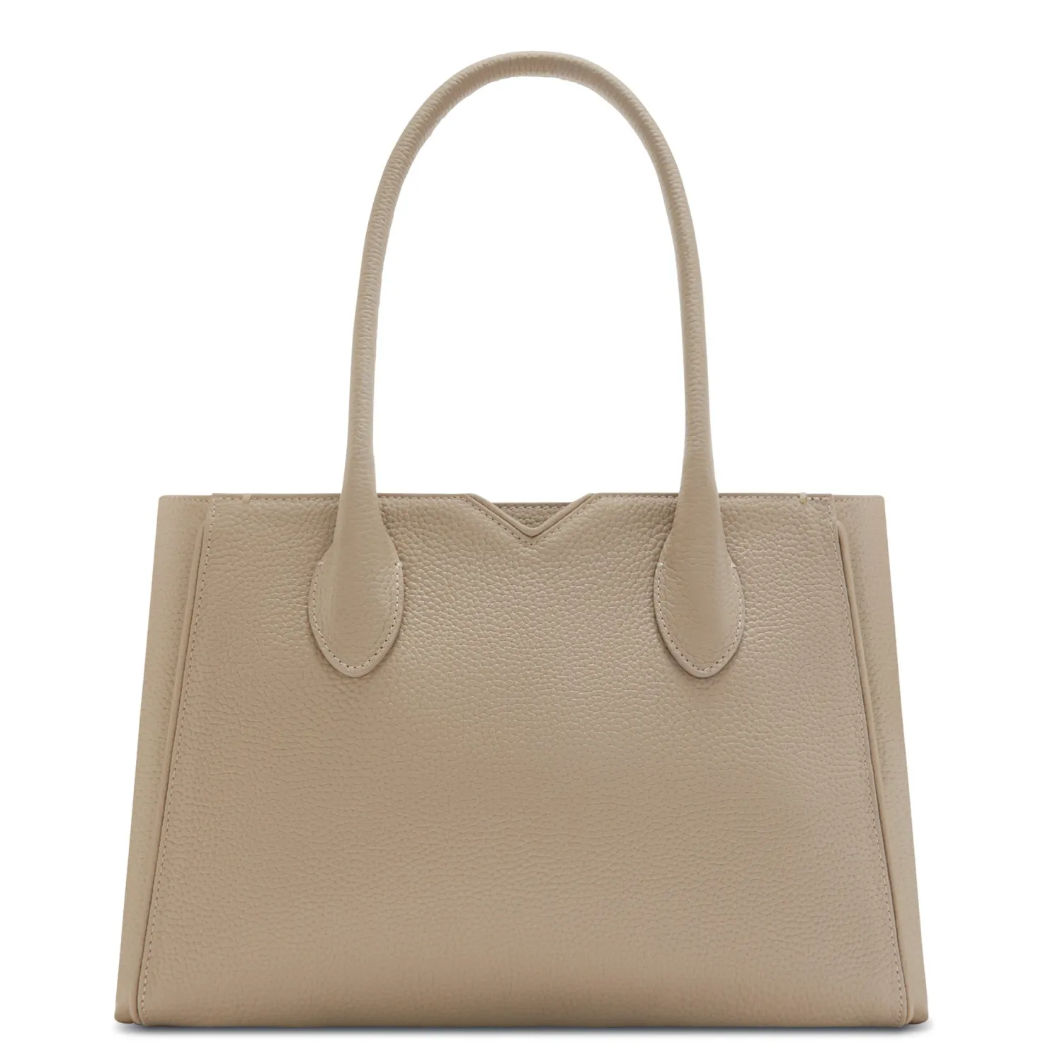 Honoré Cloe Midi taupe leren handtas van kalfsleer