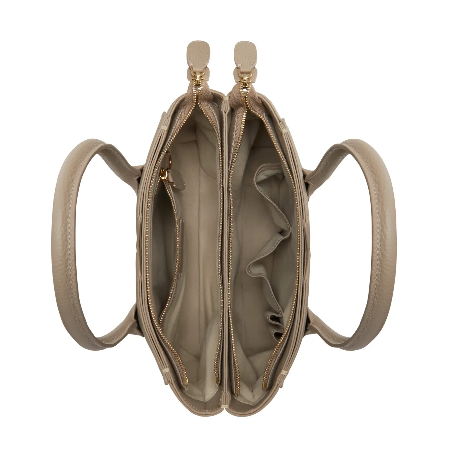 Honoré Cloe Midi taupe leren handtas van kalfsleer