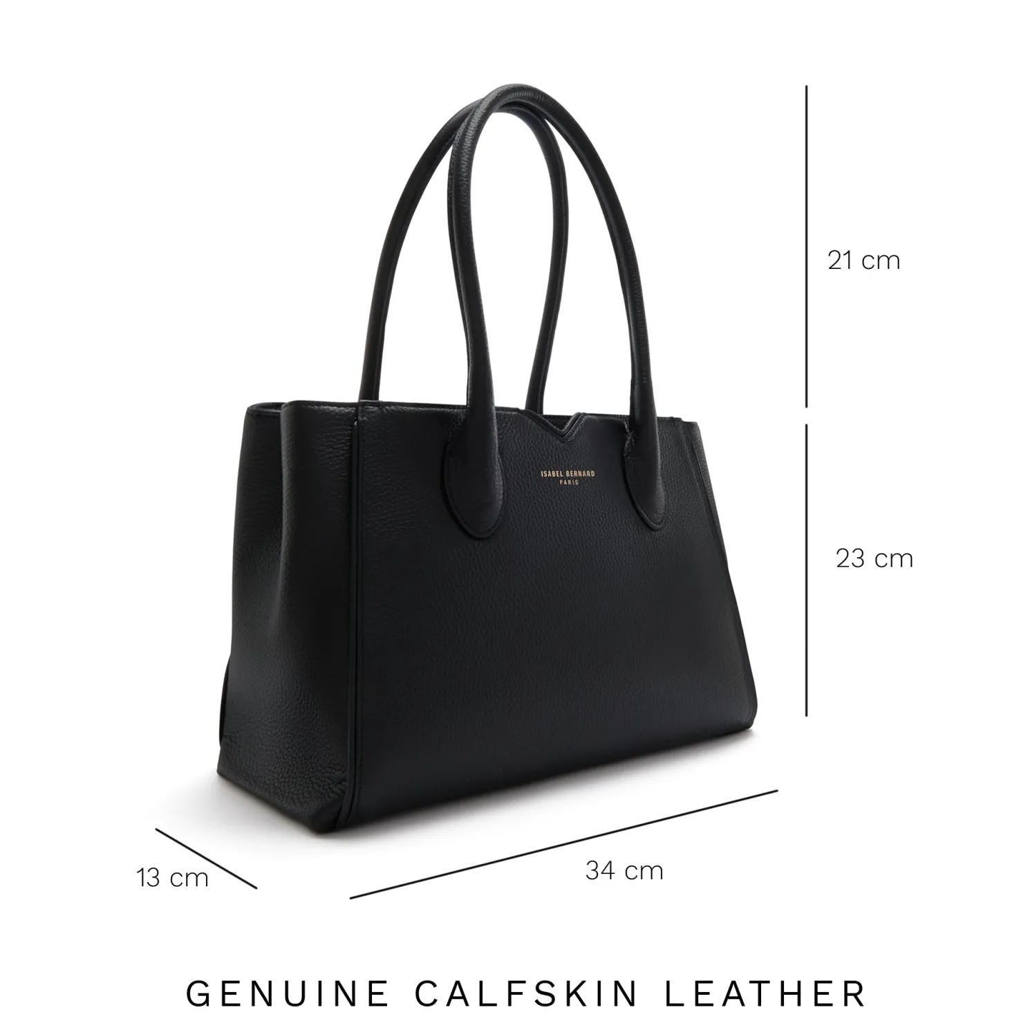 Honoré Cloe Midi zwarte leren handtas van kalfsleer