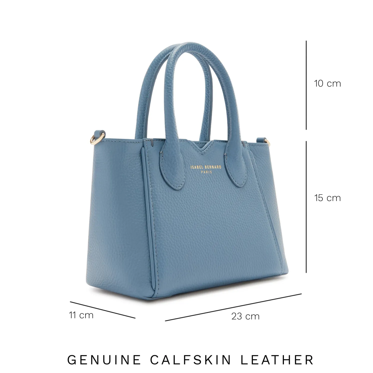 Honoré Cloe Mini blauwe leren handtas van kalfsleer