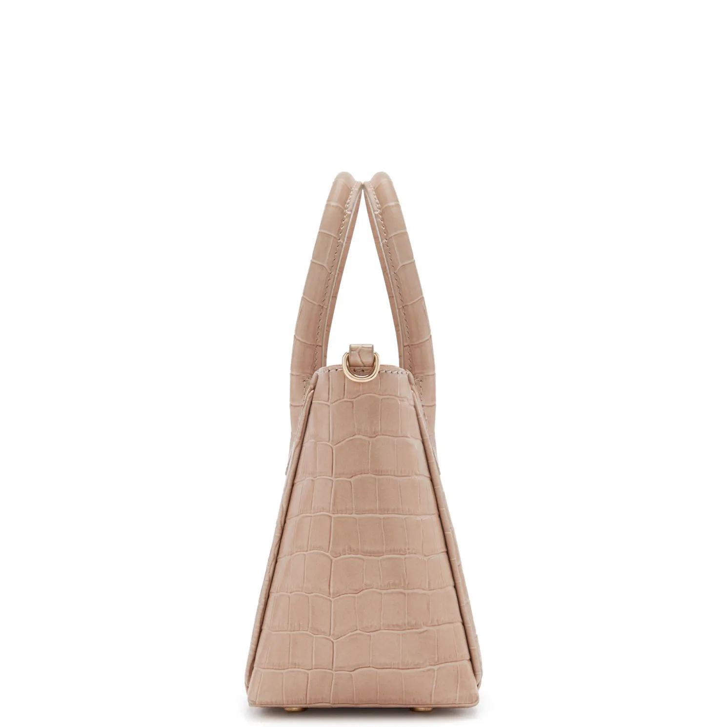 Honoré Cloe Mini croco beige leren handtas van kalfsleer