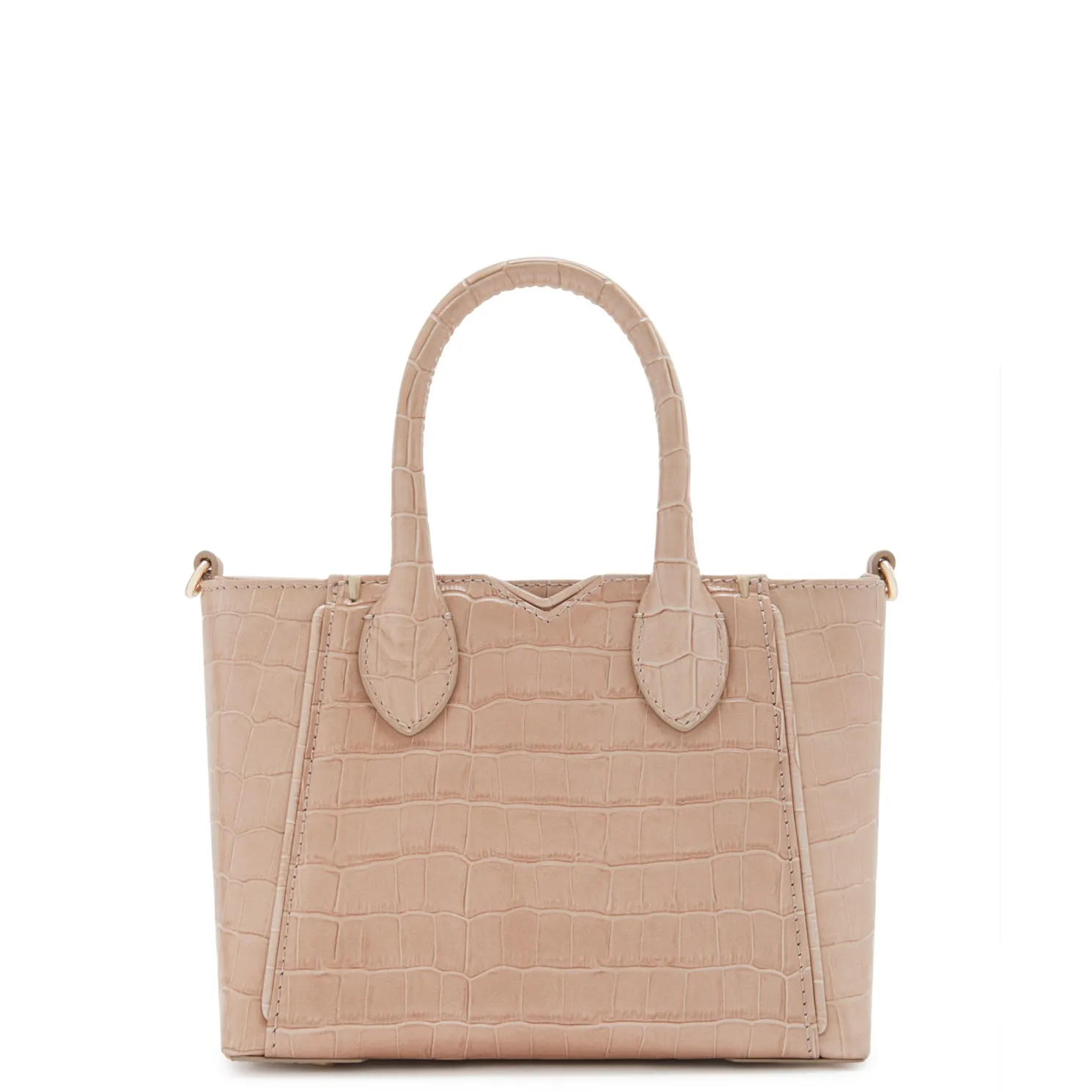 Honoré Cloe Mini croco beige leren handtas van kalfsleer
