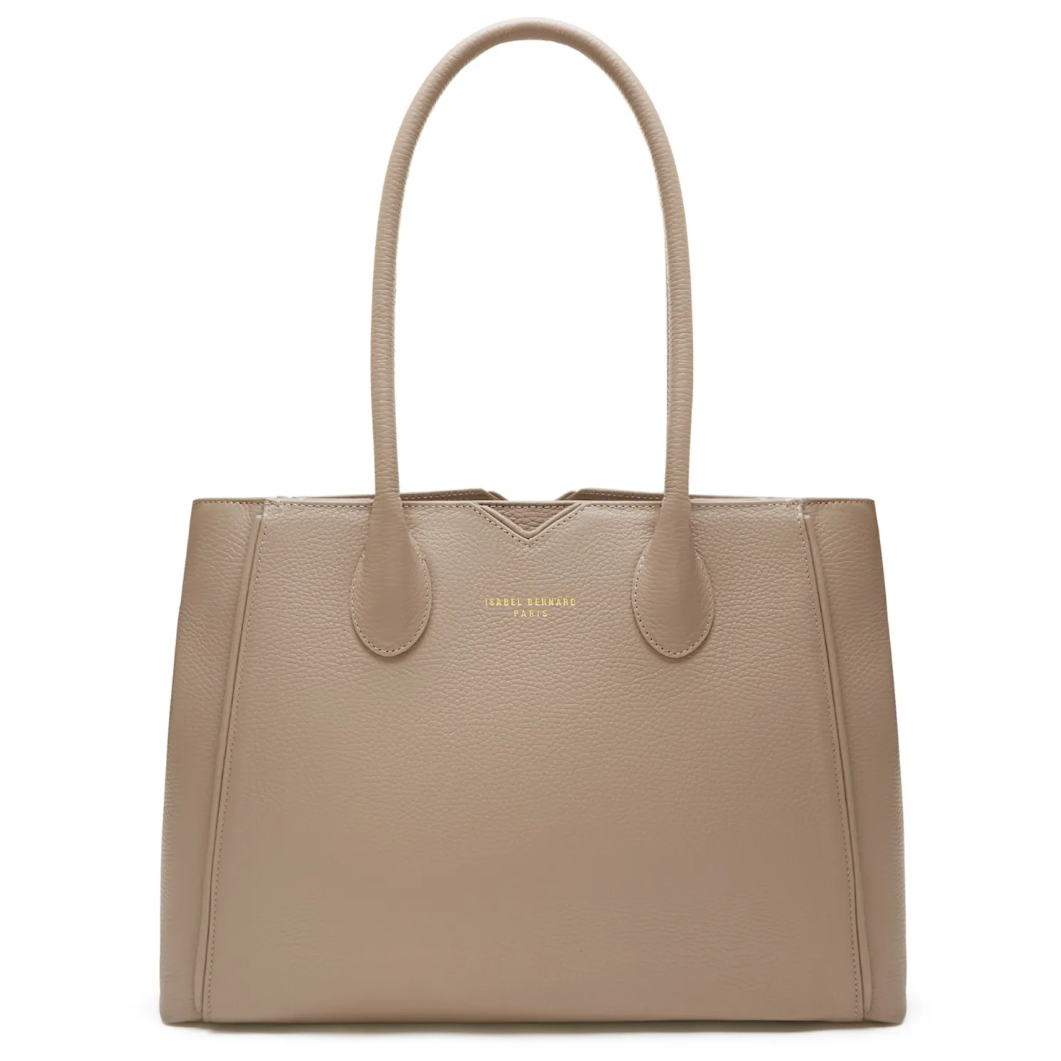 Honoré Cloe taupe leren handtas van kalfsleer