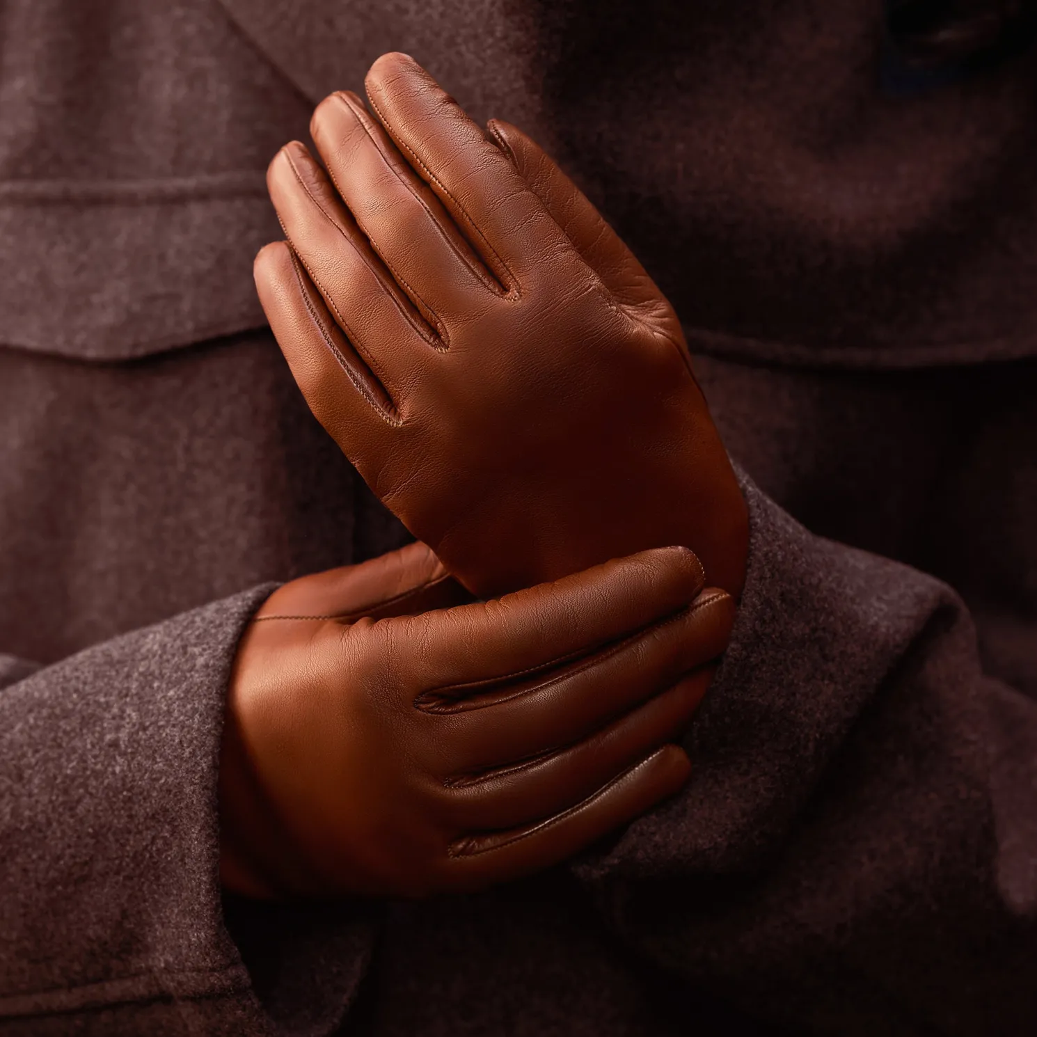 Honoré Eleanor cognac leren handschoenen van geitenleer