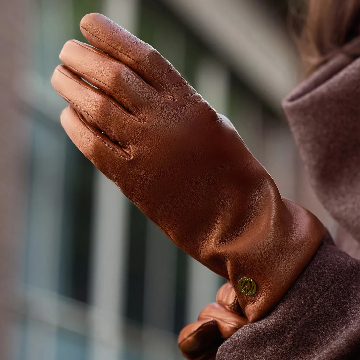 Honoré Eleanor cognac leren handschoenen van geitenleer