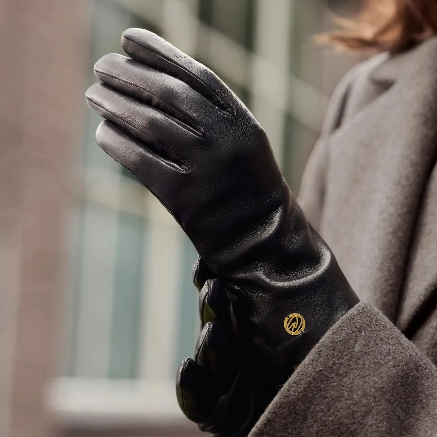 Honoré Eleanor zwarte leren handschoenen van geitenleer