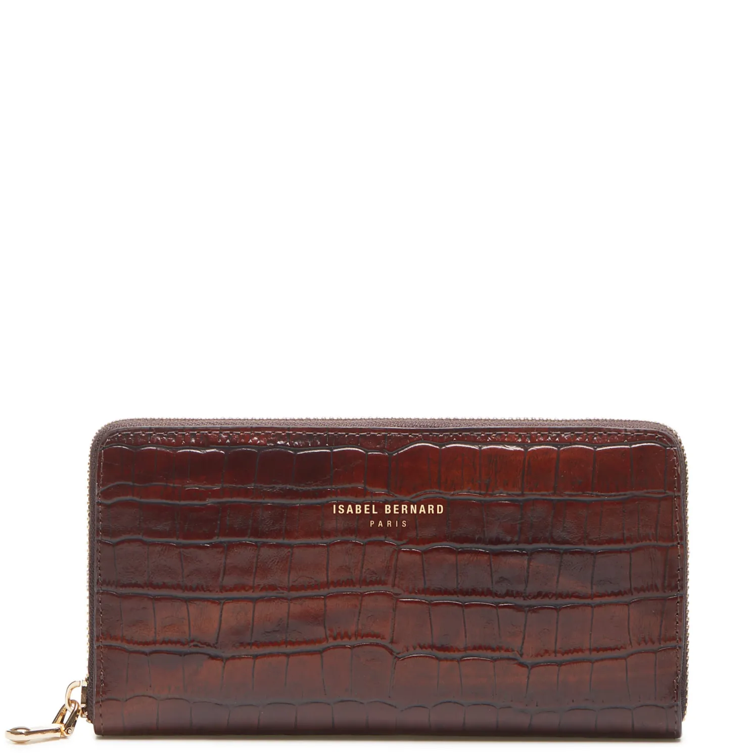 Honoré Léa croco bruine leren ritsportemonnee van kalfsleer