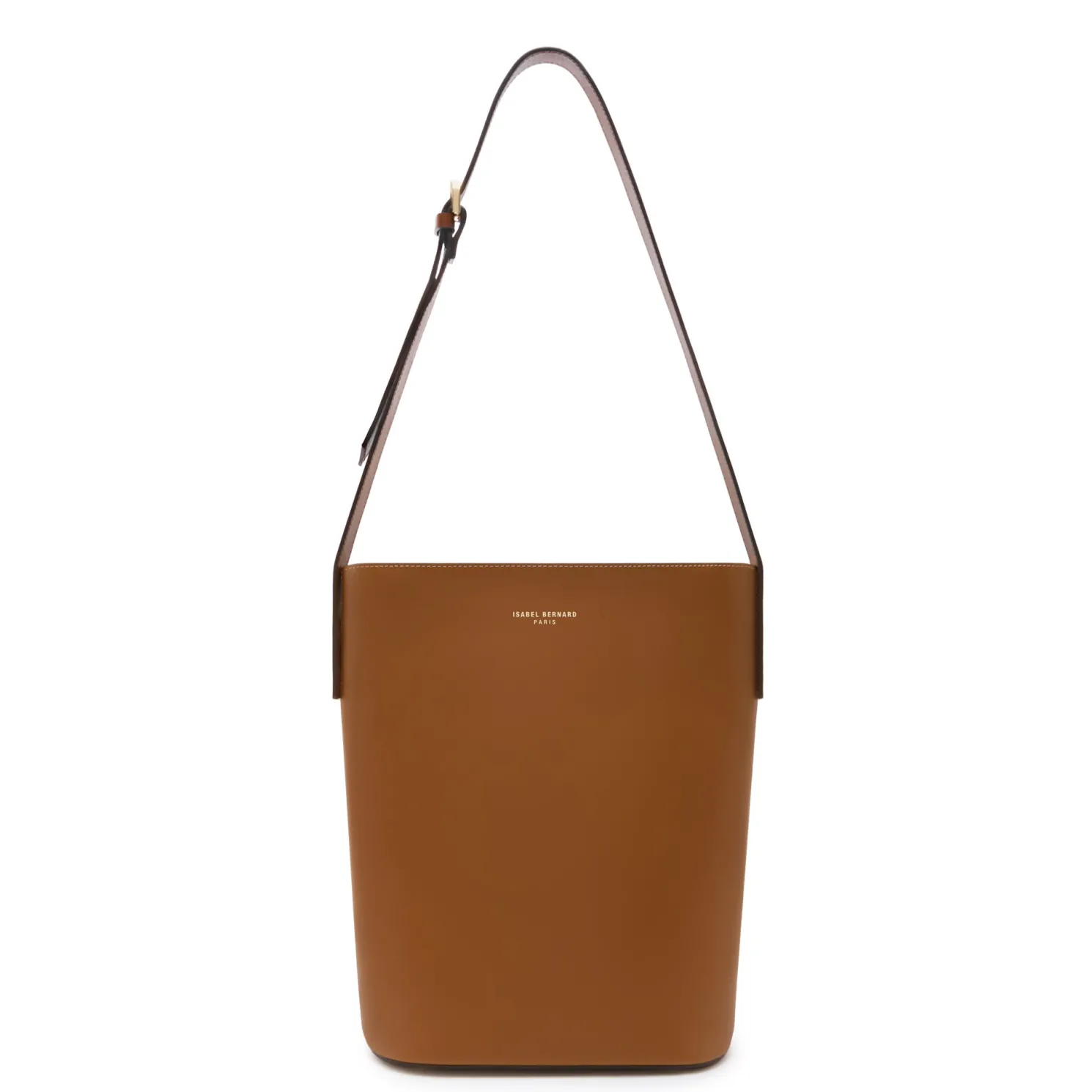 Honoré Lora camel leren schoudertas van kalfsleer met laptopvak