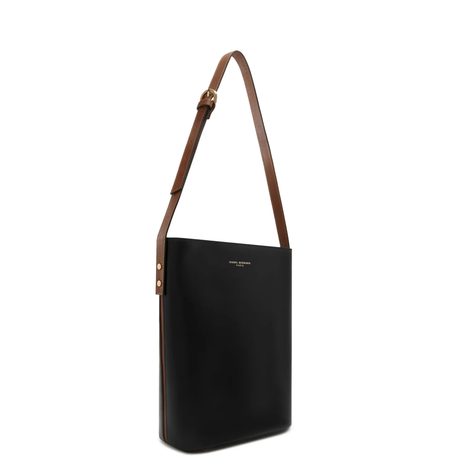 Honoré Lora zwarte leren schoudertas van kalfsleer met laptopvak