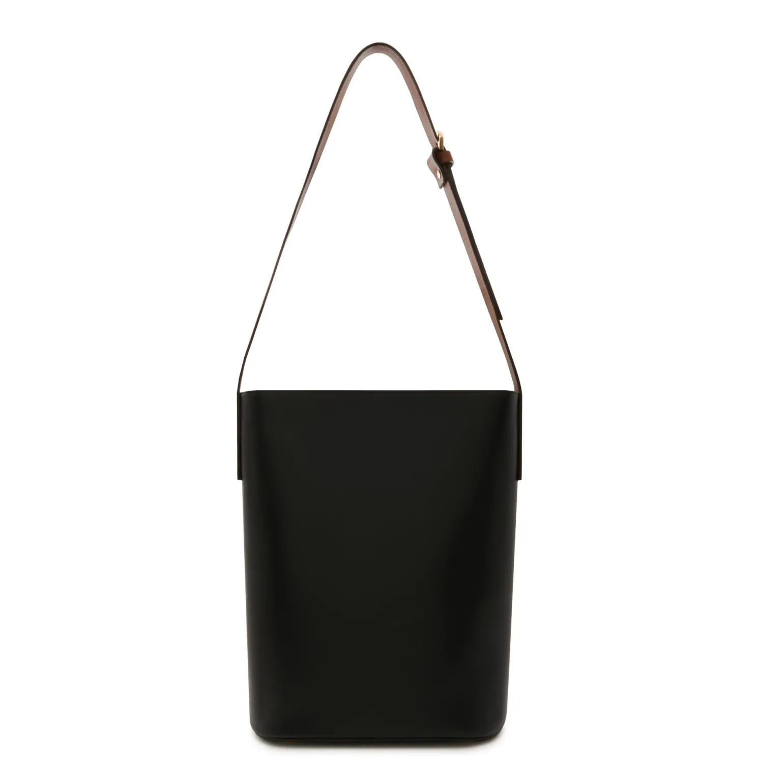 Honoré Lora zwarte leren schoudertas van kalfsleer met laptopvak