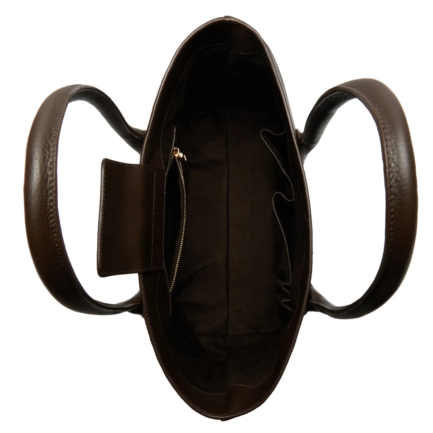 Honoré Lysanne bruine leren shopper van kalfsleer