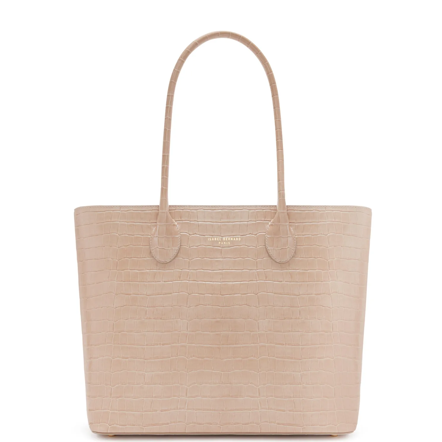 Honoré Lysanne croco beige leren shopper van kalfsleer