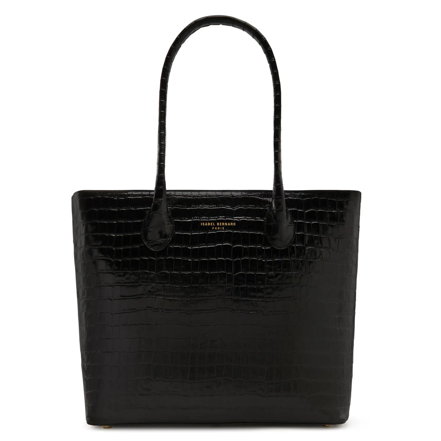 Honoré Lysanne croco zwarte leren shopper van kalfsleer