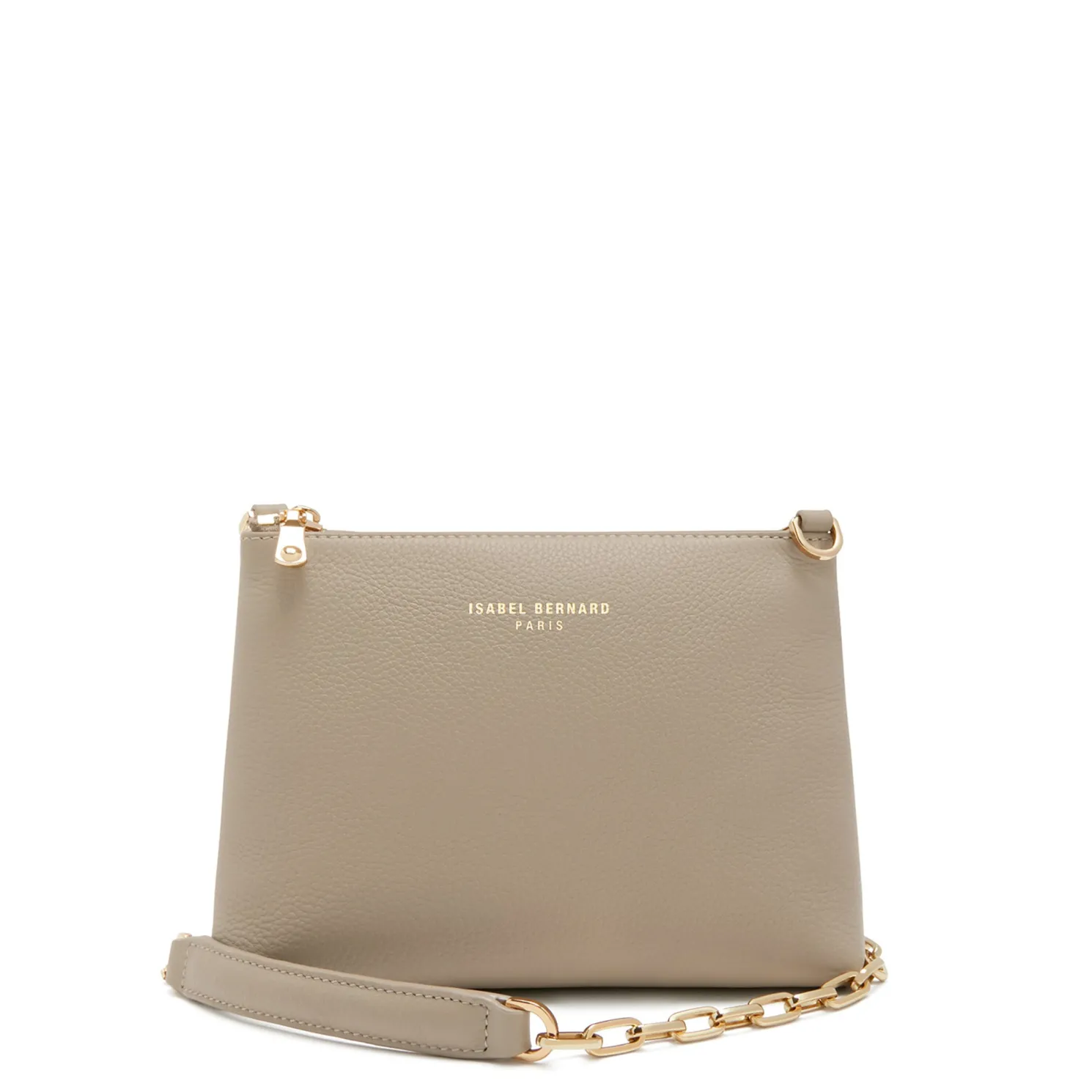 Honoré Misra taupe leren schoudertas van kalfsleer