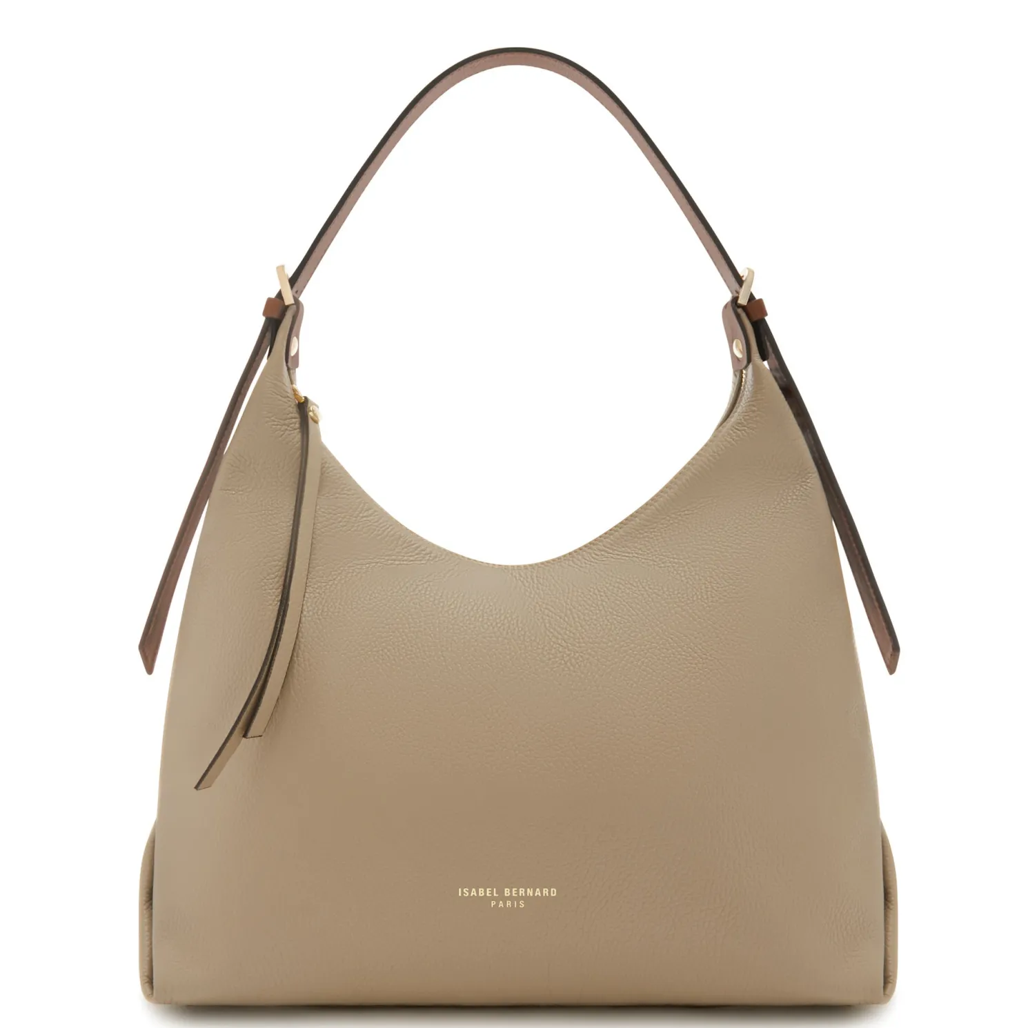 Honoré Muriel taupe leren schoudertas van kalfsleer