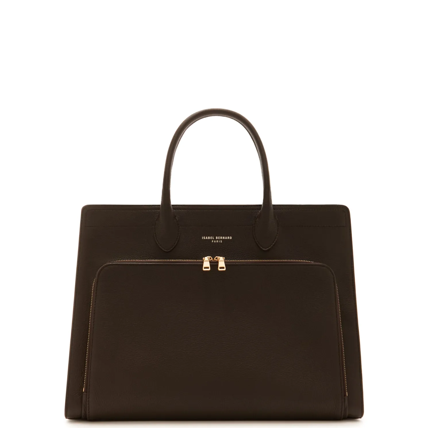 Honoré Nadine bruine leren handtas van kalfsleer met laptopvak