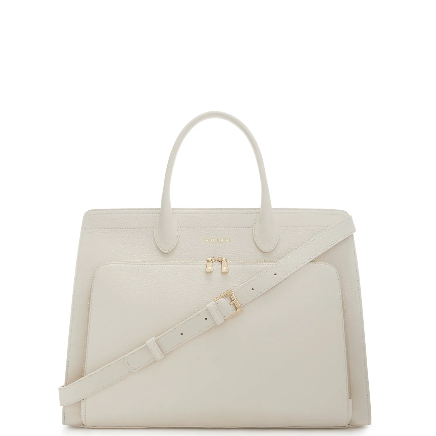 Honoré Nadine crème leren handtas van kalfsleer met laptopvak