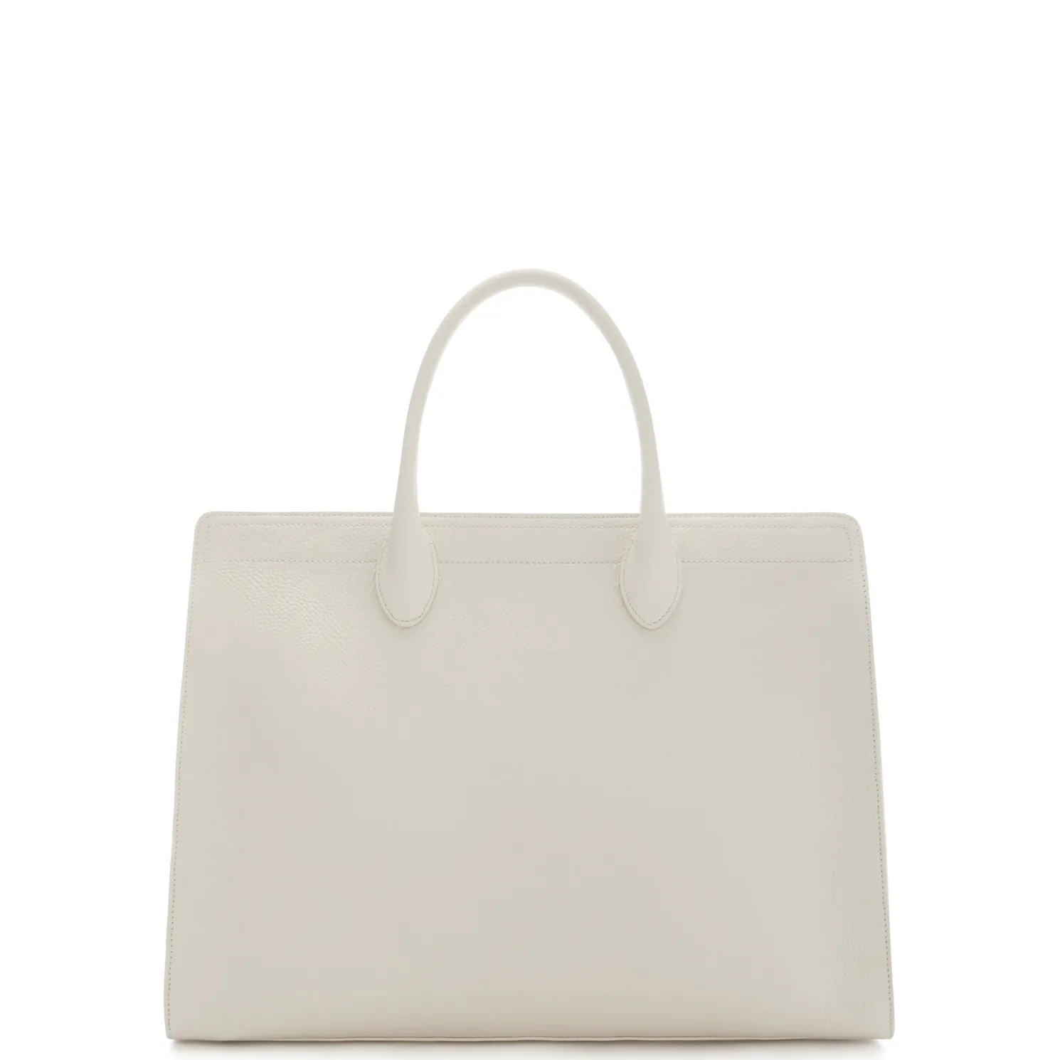 Honoré Nadine crème leren handtas van kalfsleer met laptopvak