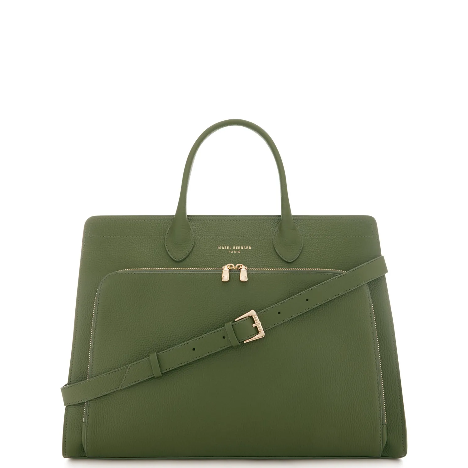 Honoré Nadine groene leren handtas van kalfsleer met 16.4 inch laptopvak