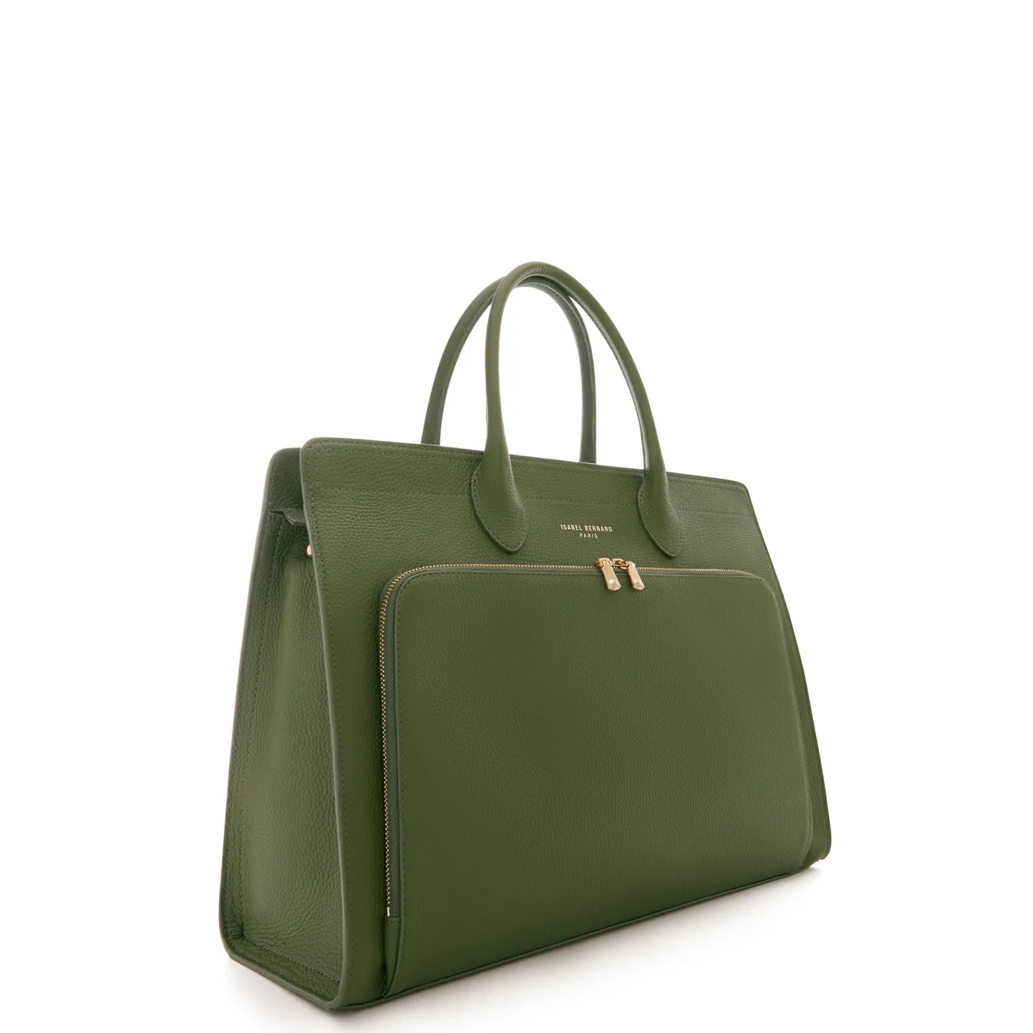 Honoré Nadine groene leren handtas van kalfsleer met 16.4 inch laptopvak