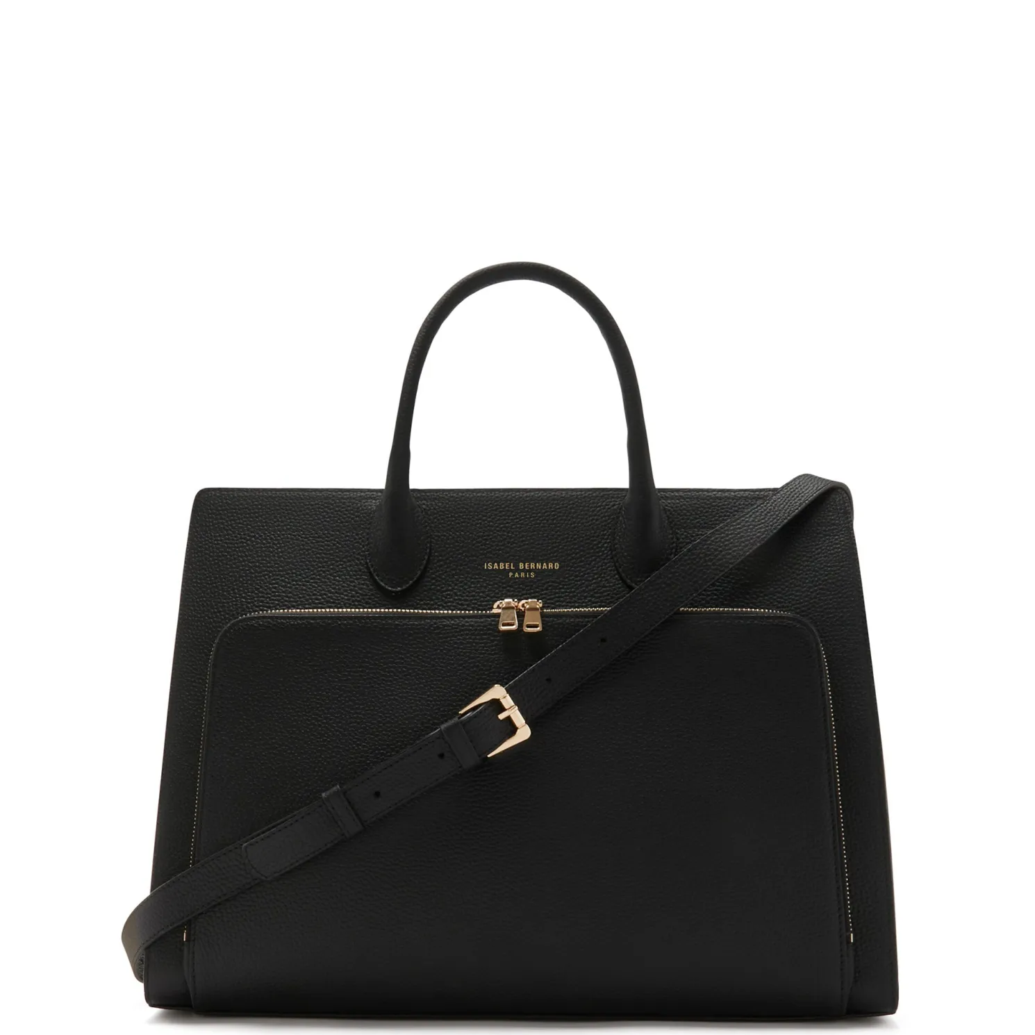 Honoré Nadine zwarte leren handtas van kalfsleer met laptopvak