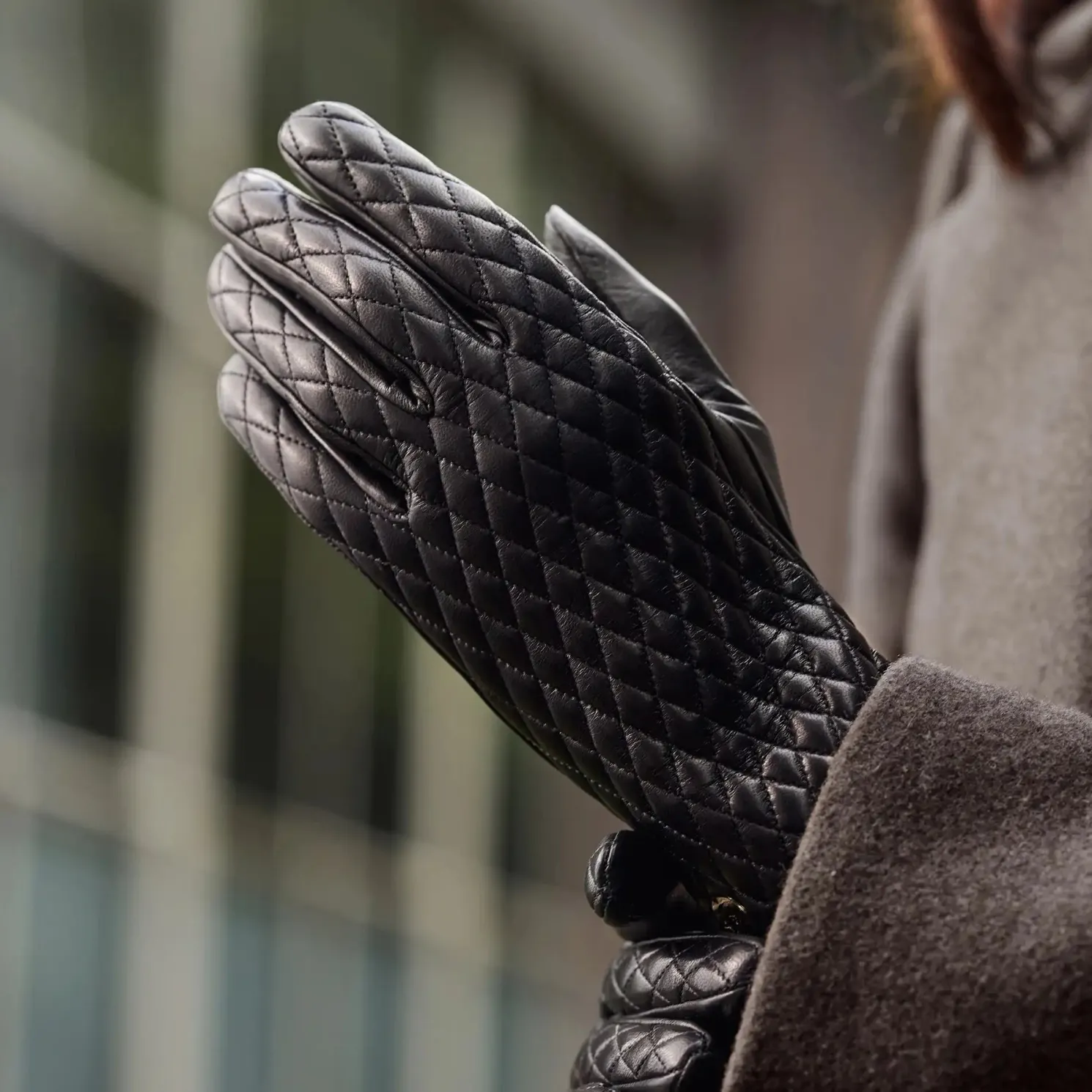 Honoré Rosette zwarte leren handschoenen van geitenleer