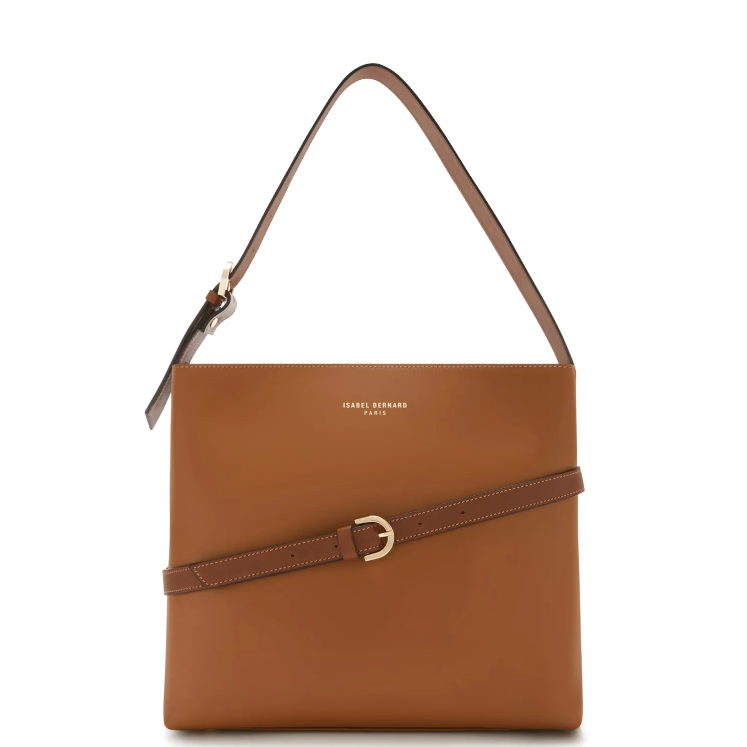 Honoré Adriane Midi cognac leren schoudertas van kalfsleer