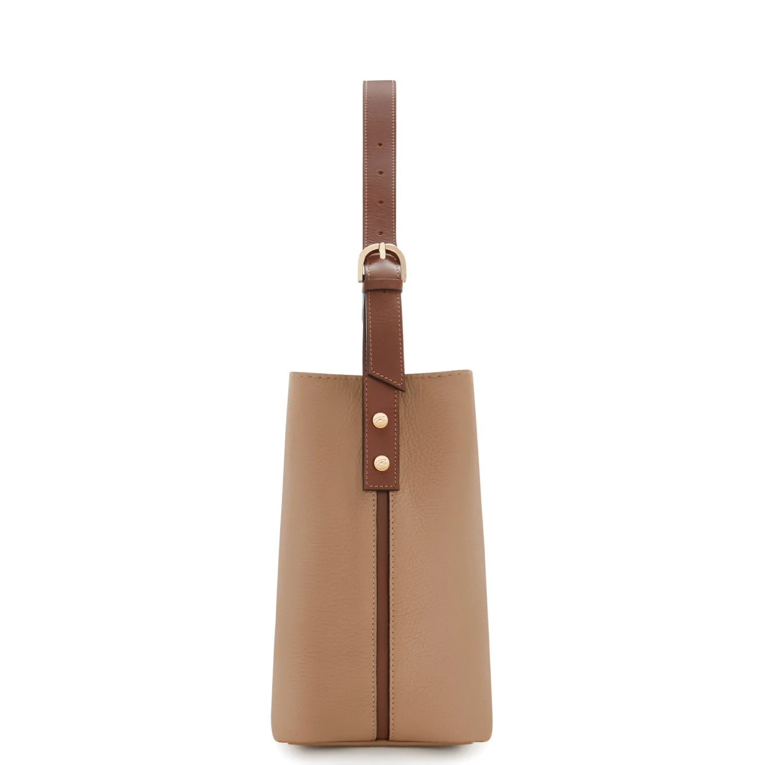 Honoré Adriane Midi beige leren schoudertas van kalfsleer