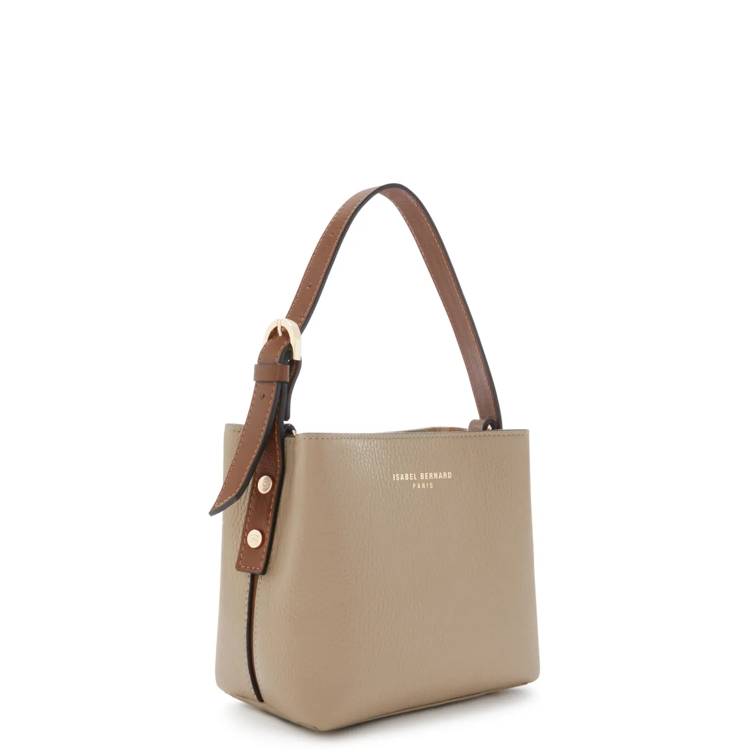 Honoré Adriane Mini taupe leren handtas van kalfsleer