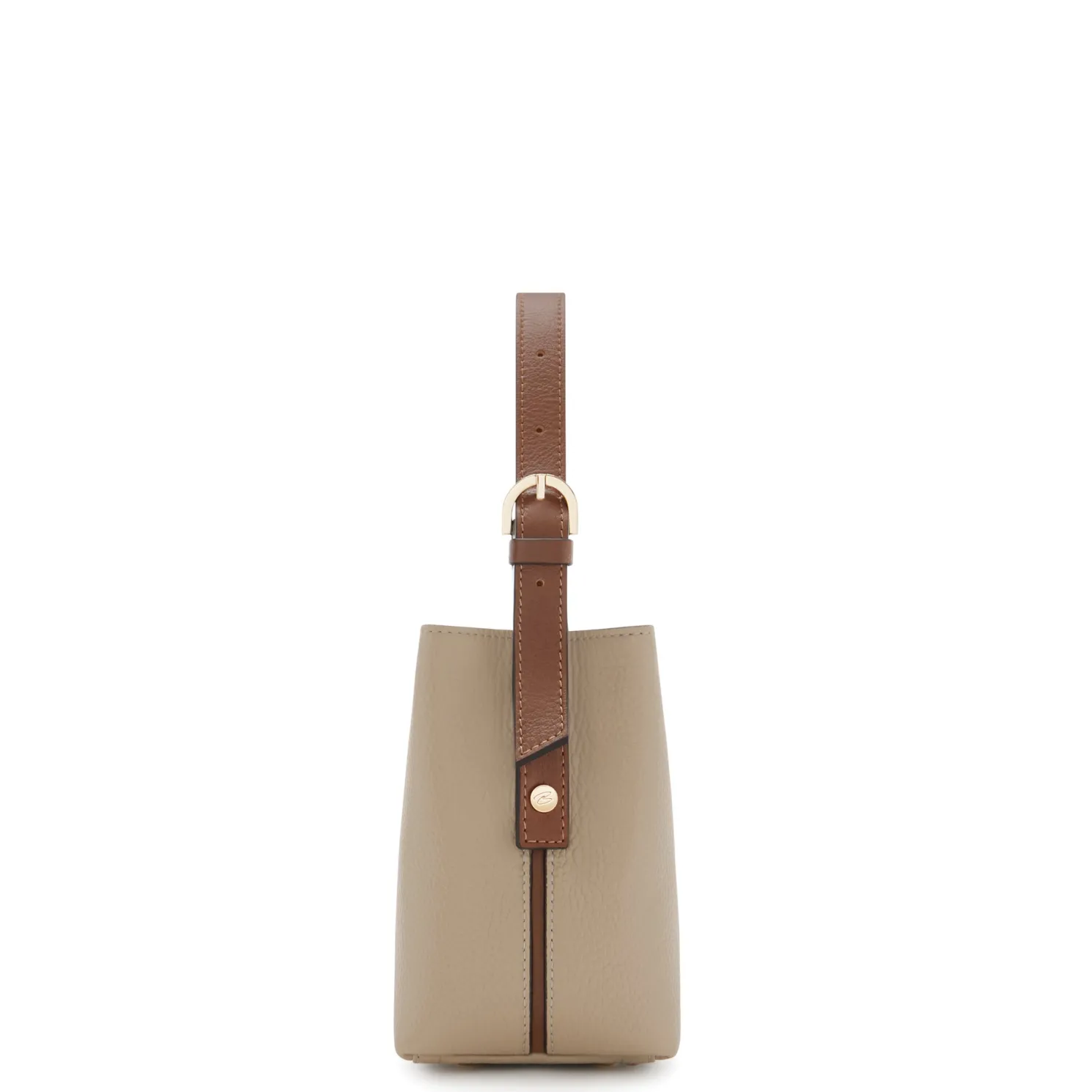 Honoré Adriane Mini taupe leren handtas van kalfsleer