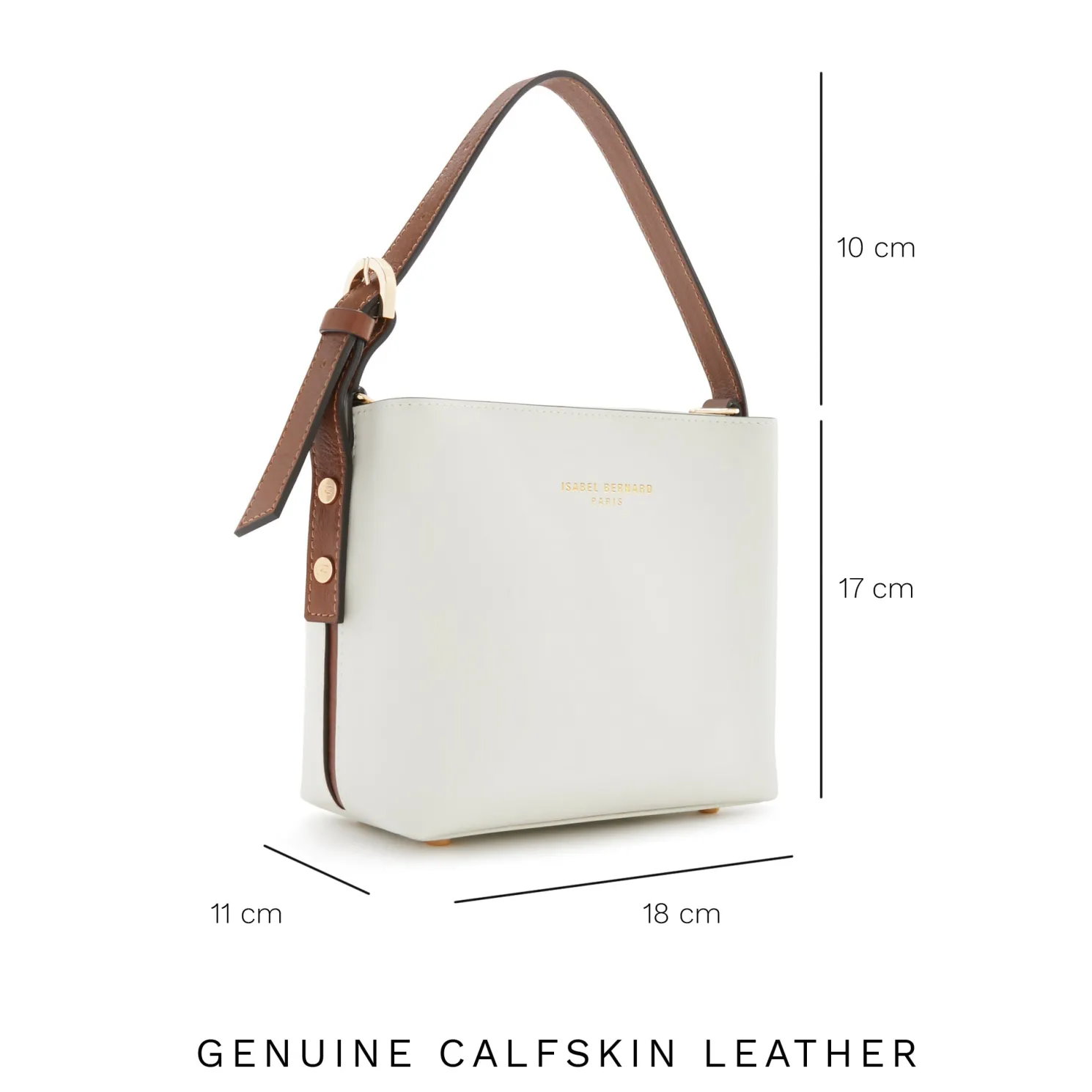 Honoré Adriane Mini witte leren handtas van kalfsleer