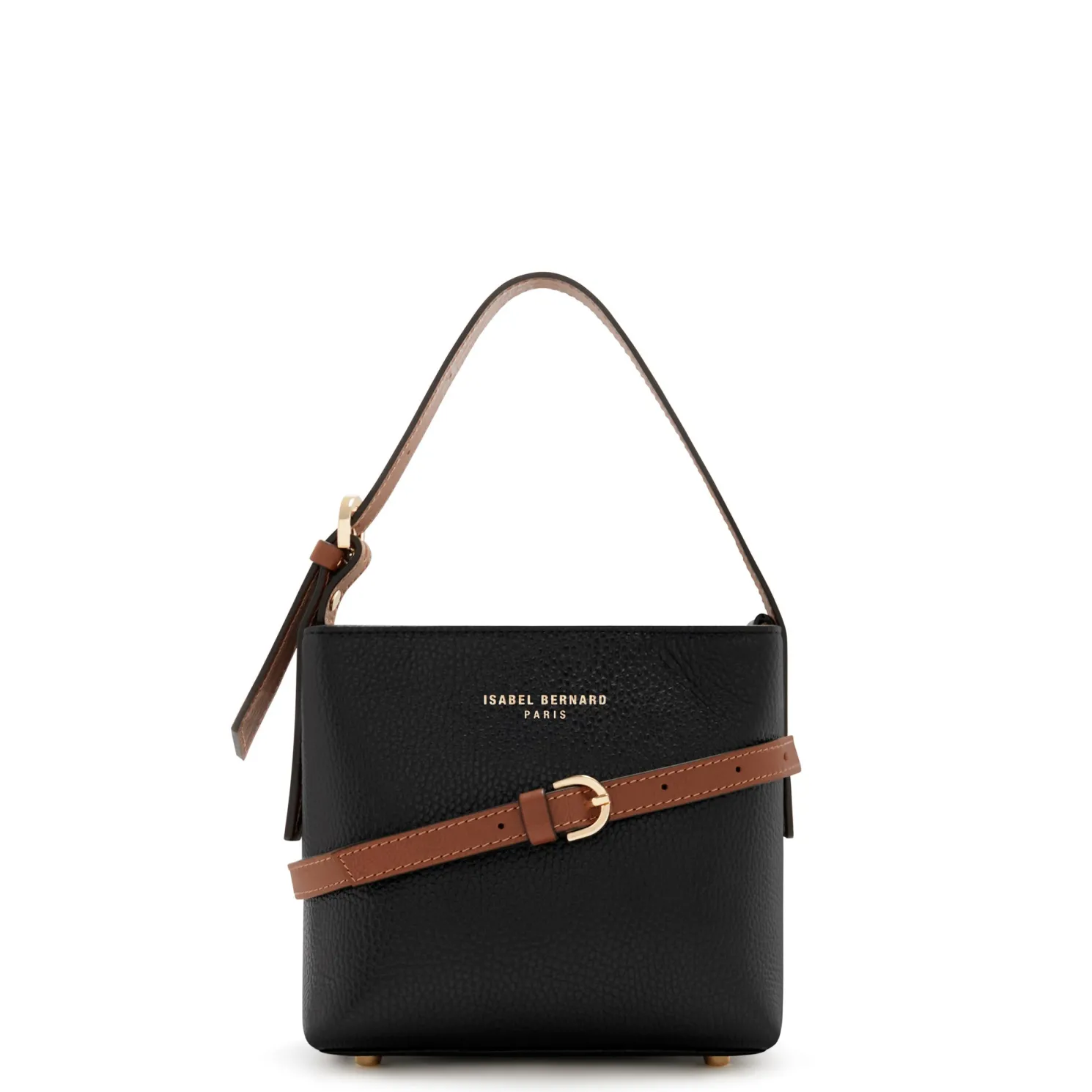 Honoré Adriane Mini zwarte leren handtas van kalfsleer