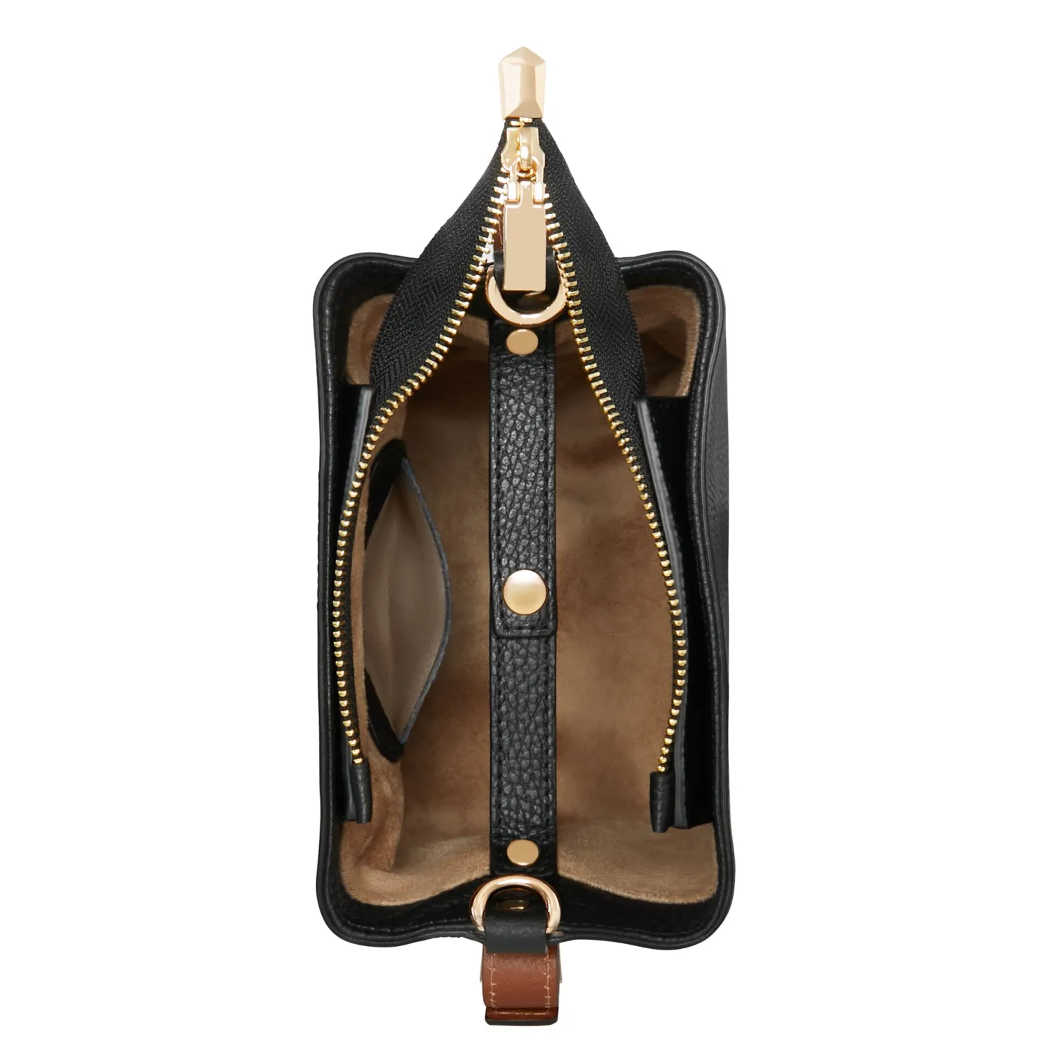 Honoré Adriane Mini zwarte leren handtas van kalfsleer