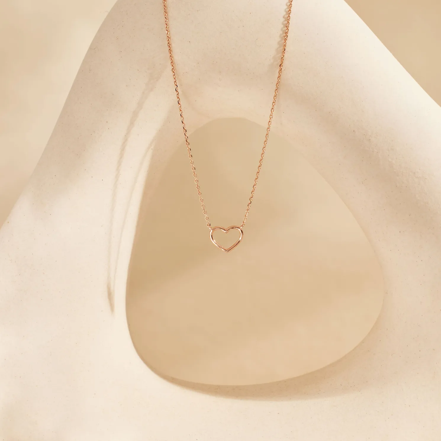 La Concorde Amore 14 karaat rosé gouden collier met hartje