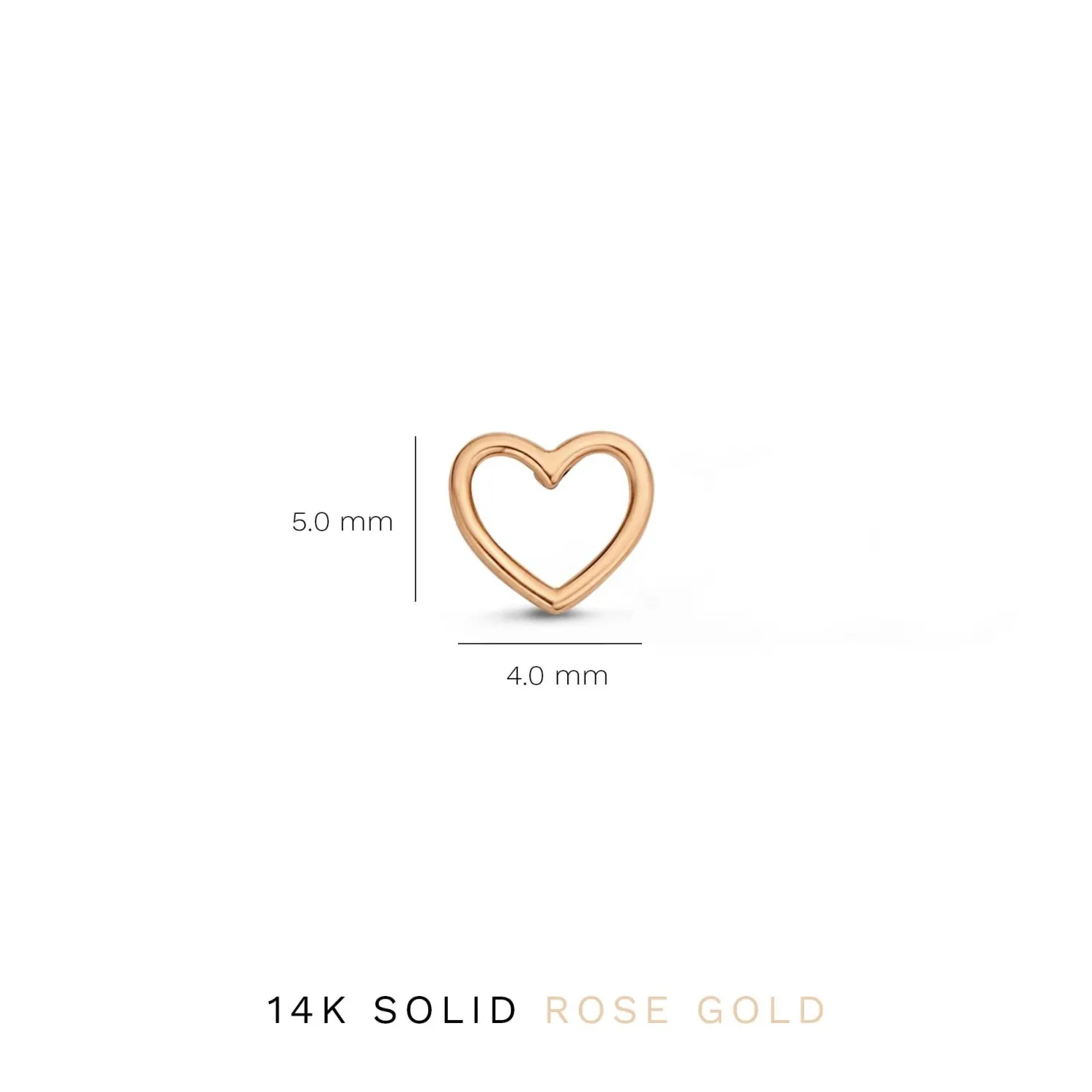 La Concorde Amore 14 karaat rosé gouden oorknoppen met hartje