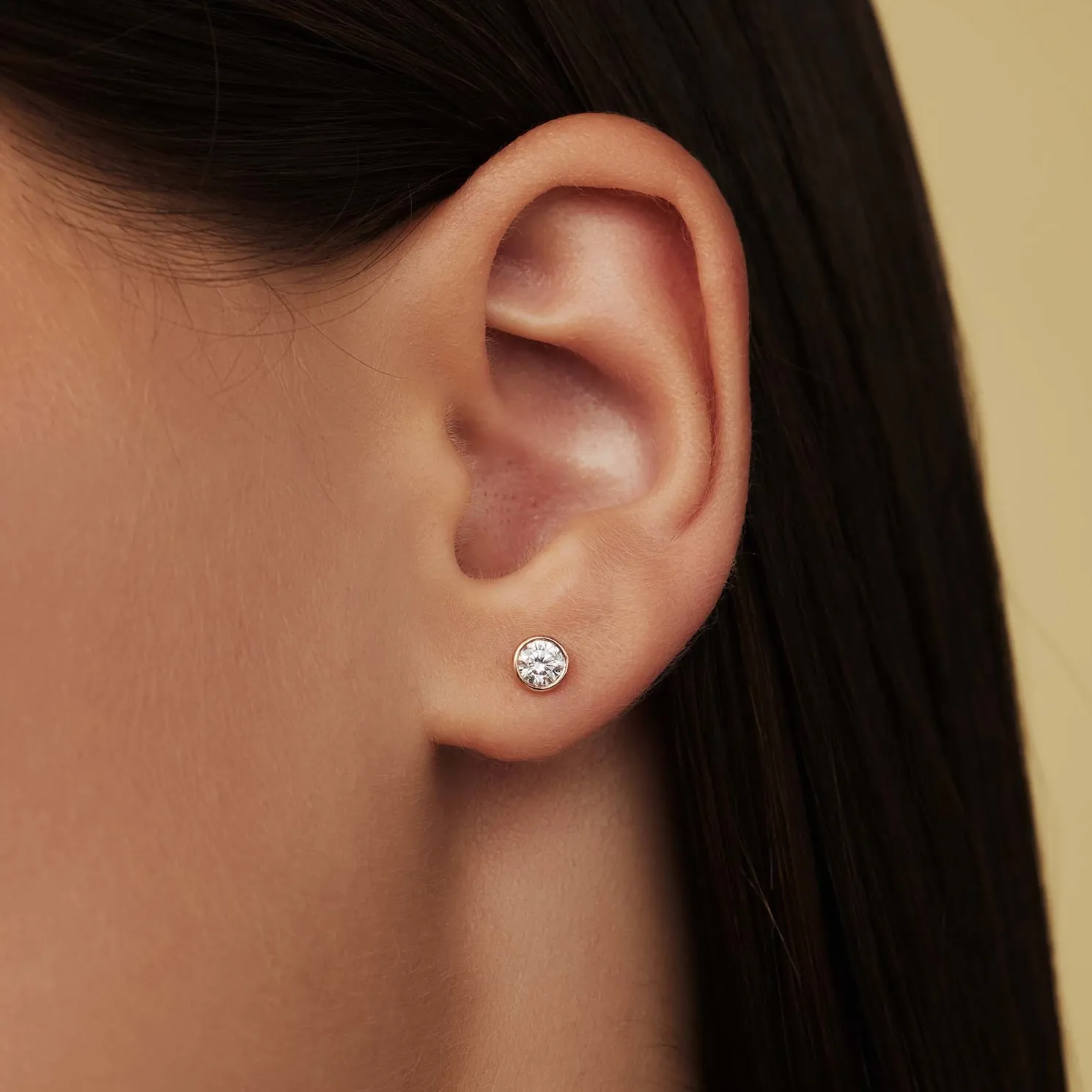 La Concorde Juliette 14 karaat rosé gouden oorknoppen met zirkonia