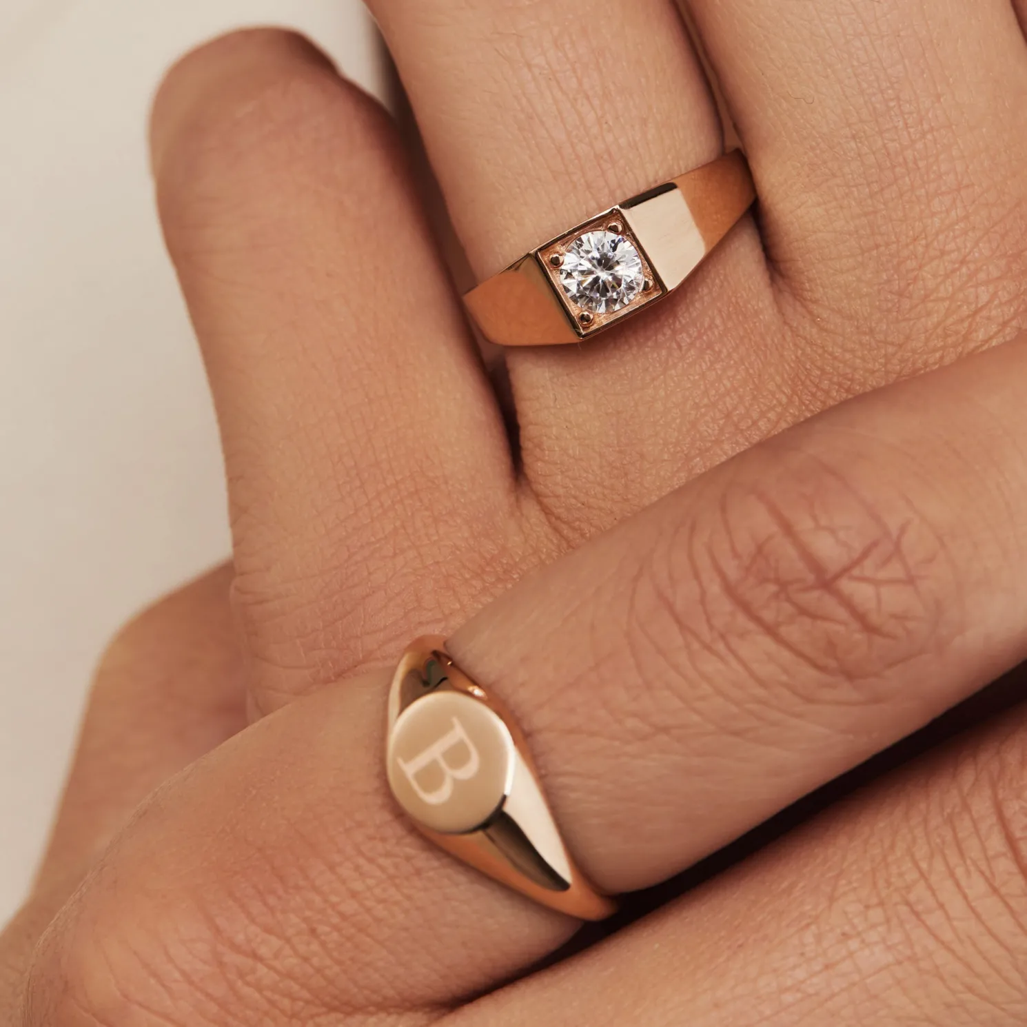 La Concorde Lauren 14 karaat roségouden ring met zirkonia steen