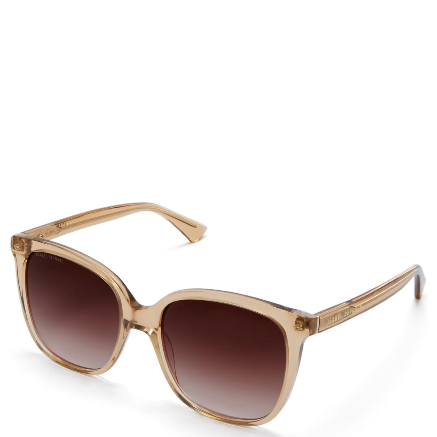 La Villette Raison transparant beige vierkante zonnebril met bruine gradient glazen