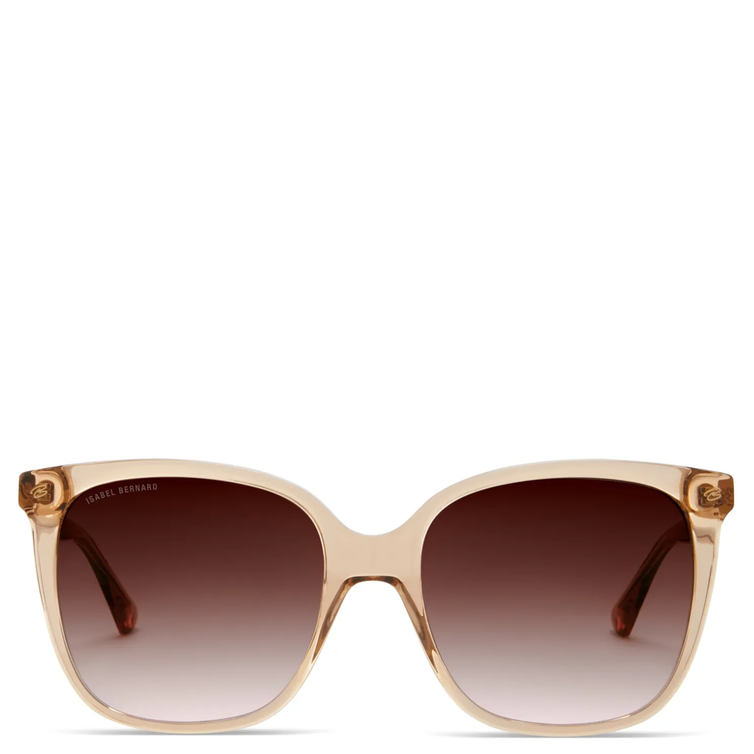 La Villette Raison transparant beige vierkante zonnebril met bruine gradient glazen