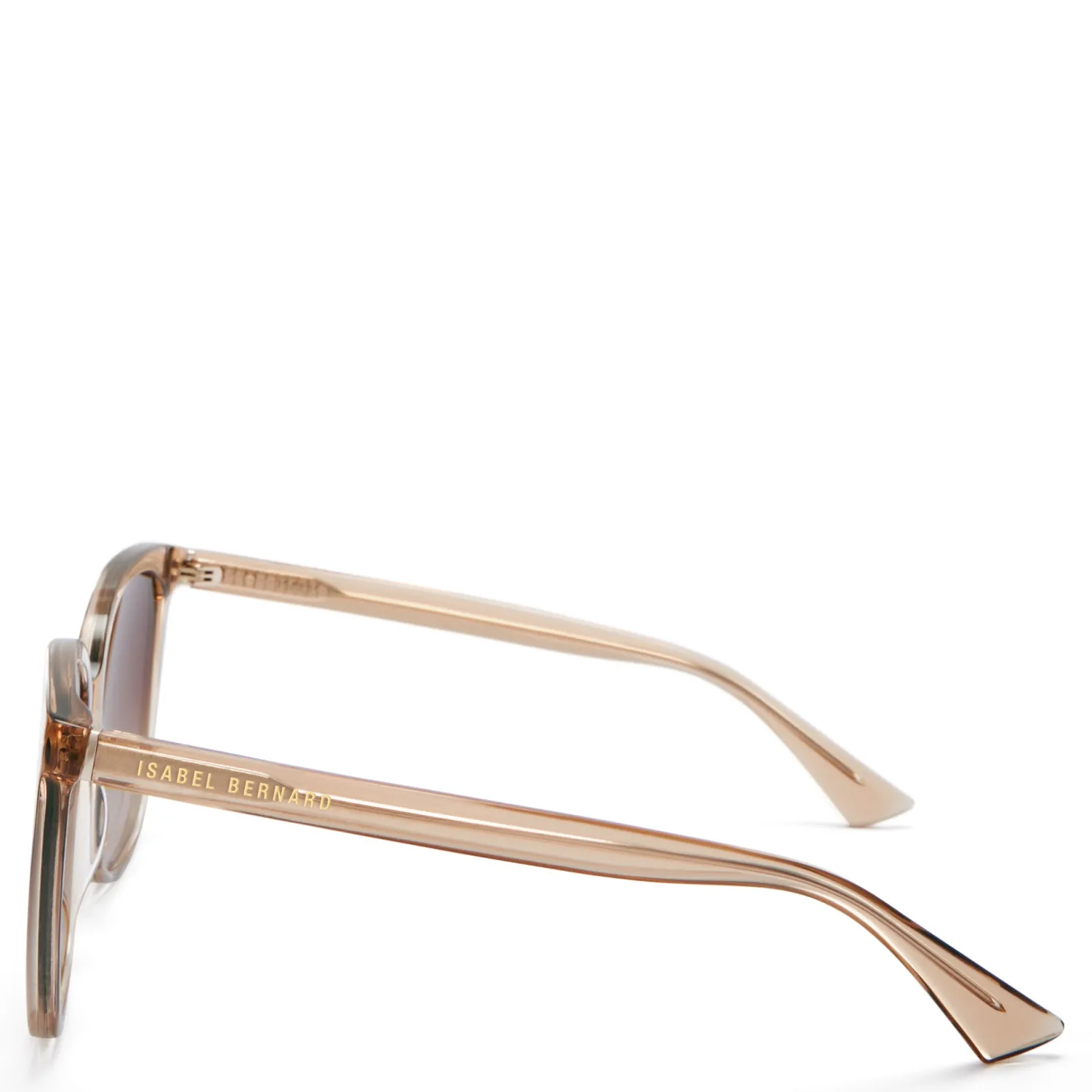 La Villette Raison transparant beige vierkante zonnebril met bruine gradient glazen