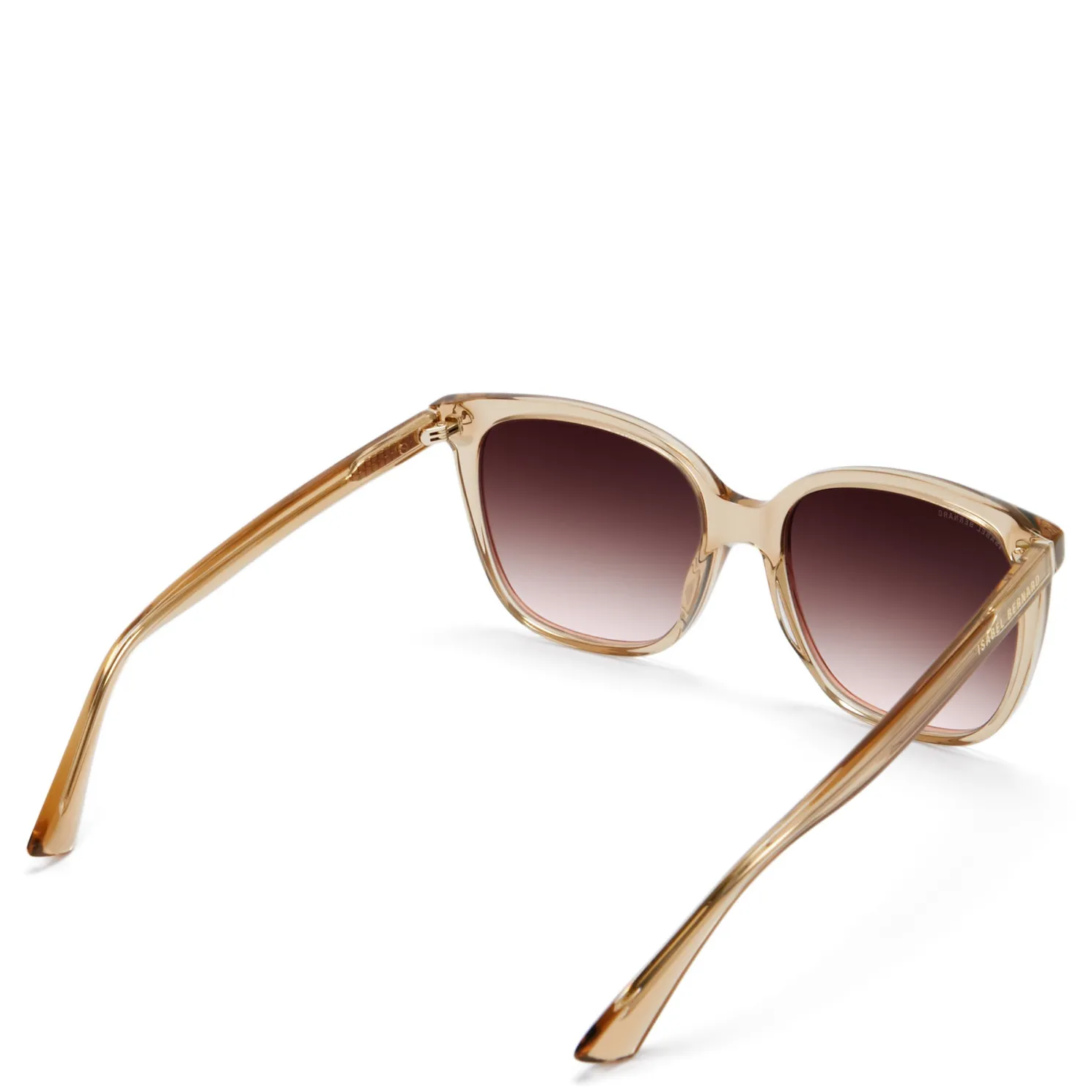 La Villette Raison transparant beige vierkante zonnebril met bruine gradient glazen