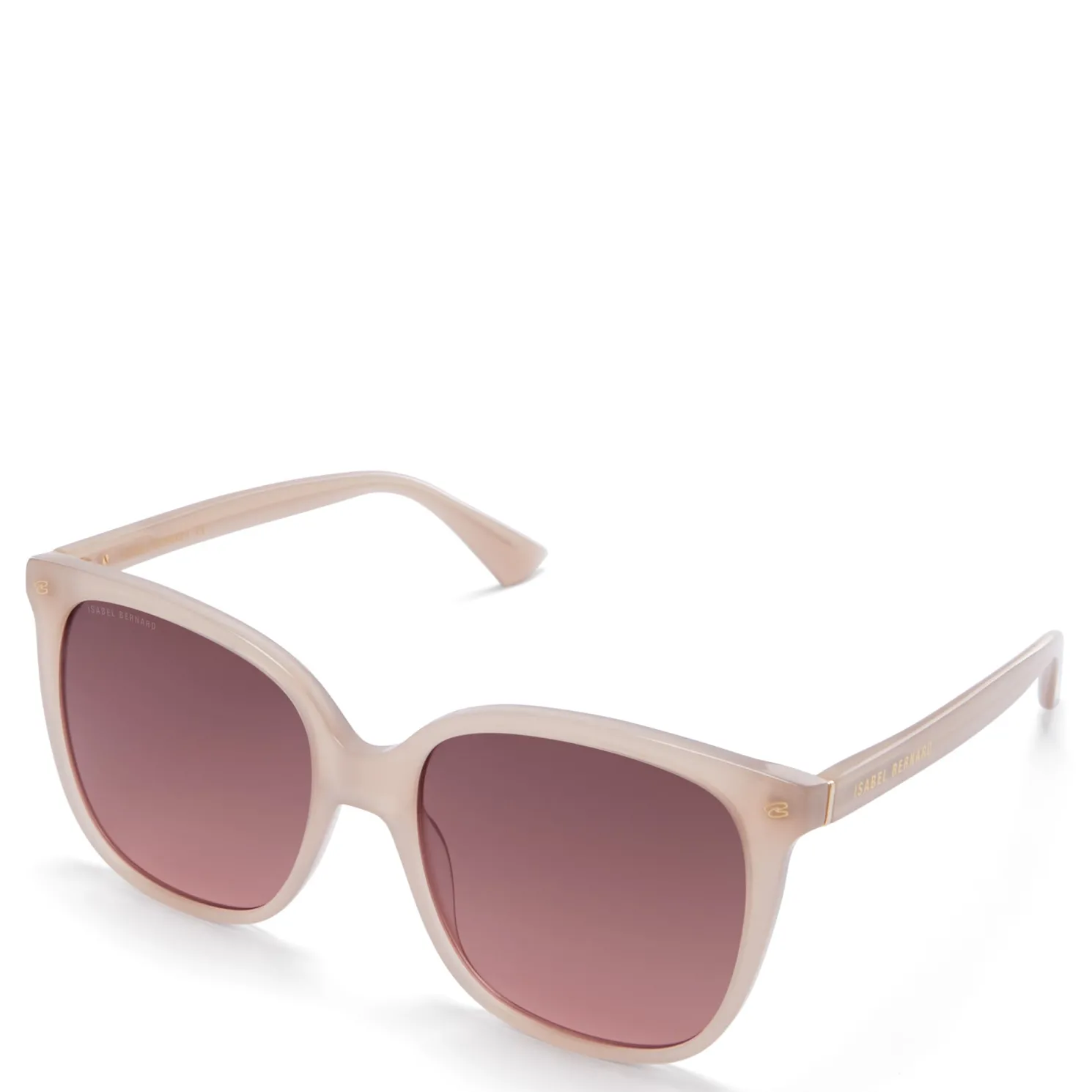 La Villette Raison zacht roze vierkante zonnebril met roze glazen