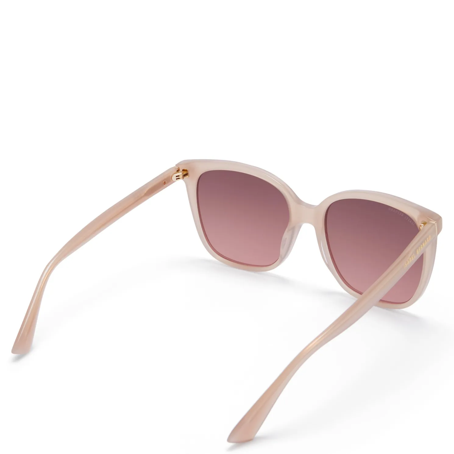 La Villette Raison zacht roze vierkante zonnebril met roze glazen