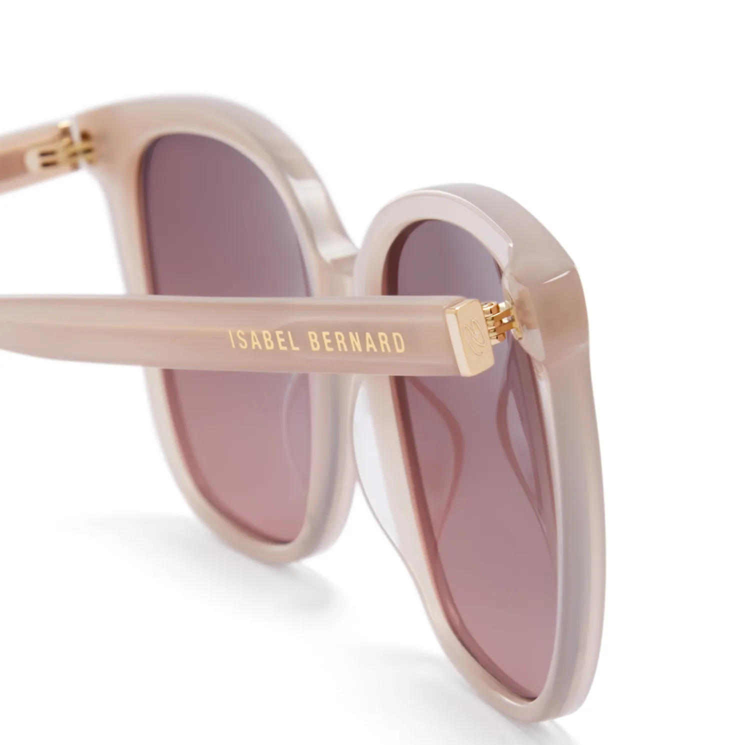 La Villette Raison zacht roze vierkante zonnebril met roze glazen