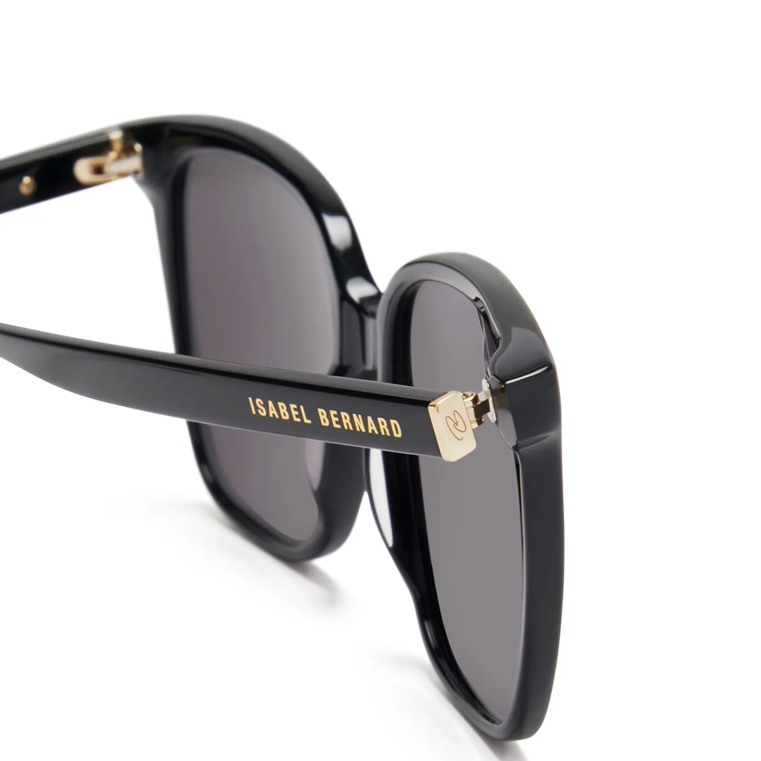 La Villette Raison zwarte vierkante zonnebril met zwarte glazen