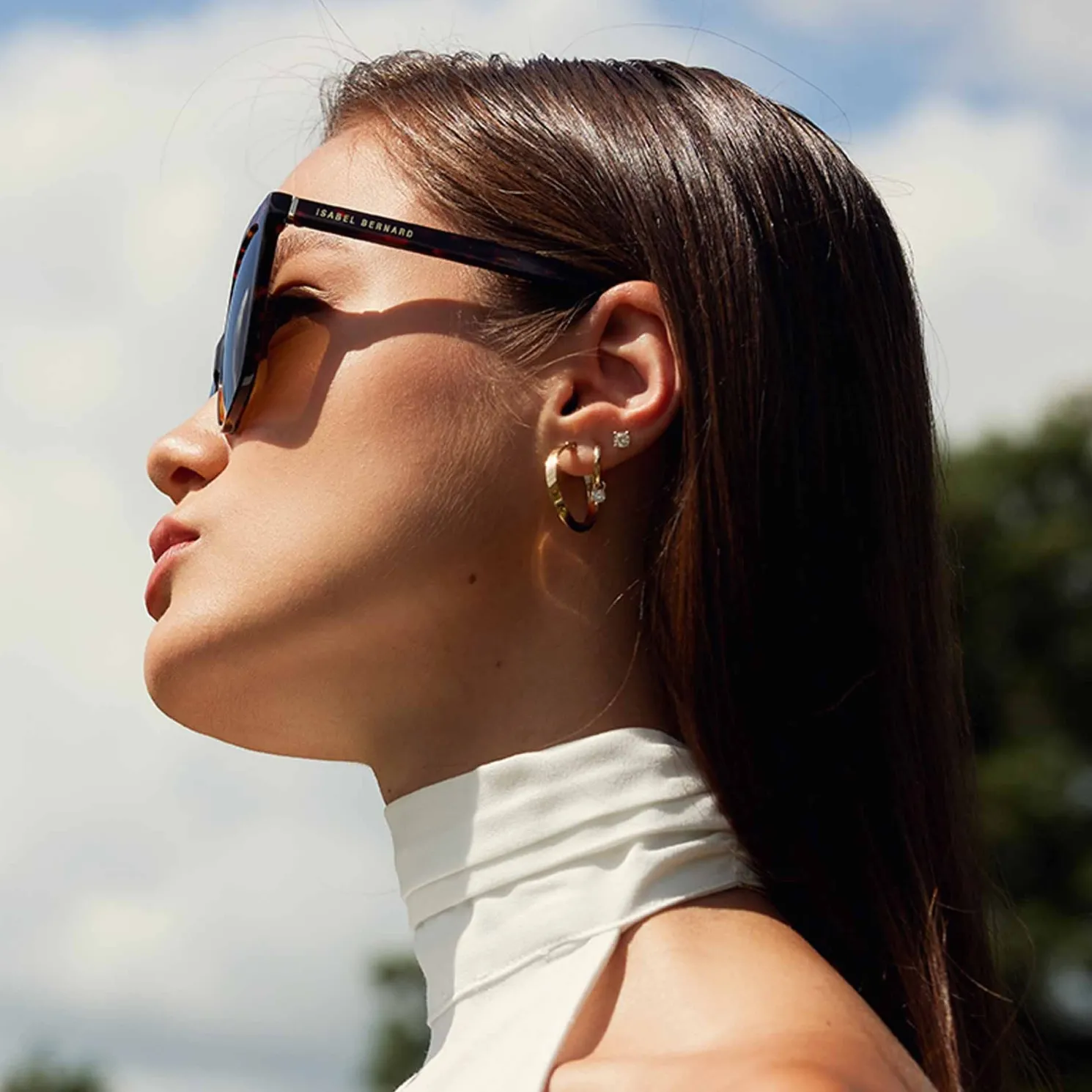 La Villette Raison bruin tortoise vierkante zonnebril met bruine glazen