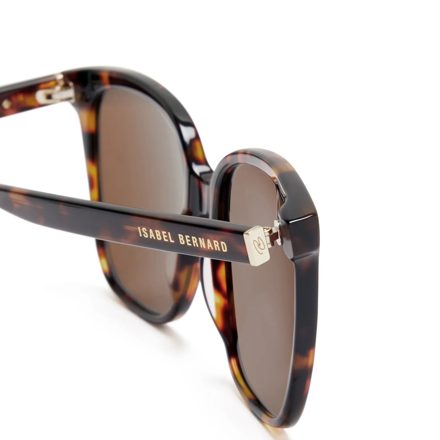 La Villette Raison bruin tortoise vierkante zonnebril met bruine glazen