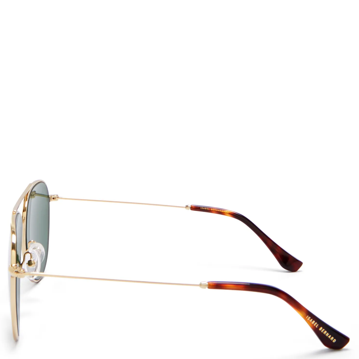 La Villette Remi goudkleurige aviator zonnebril met groene glazen