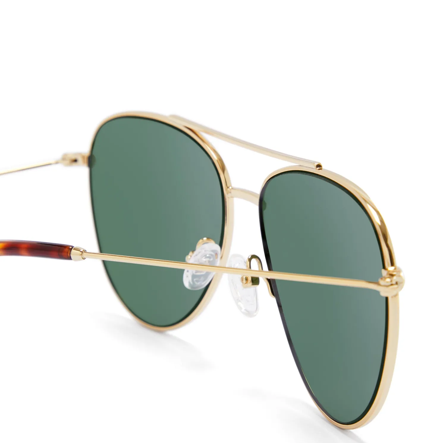 La Villette Remi goudkleurige aviator zonnebril met groene glazen