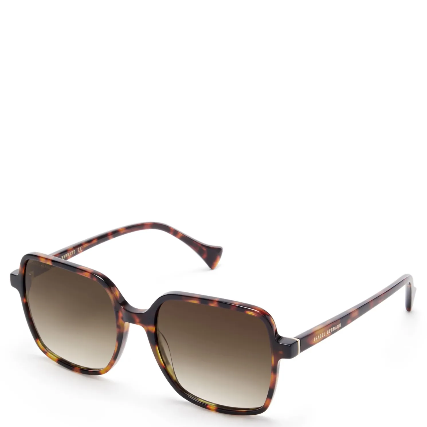 La Villette Rene bruin tortoise vierkante zonnebril met bruine gradient glazen